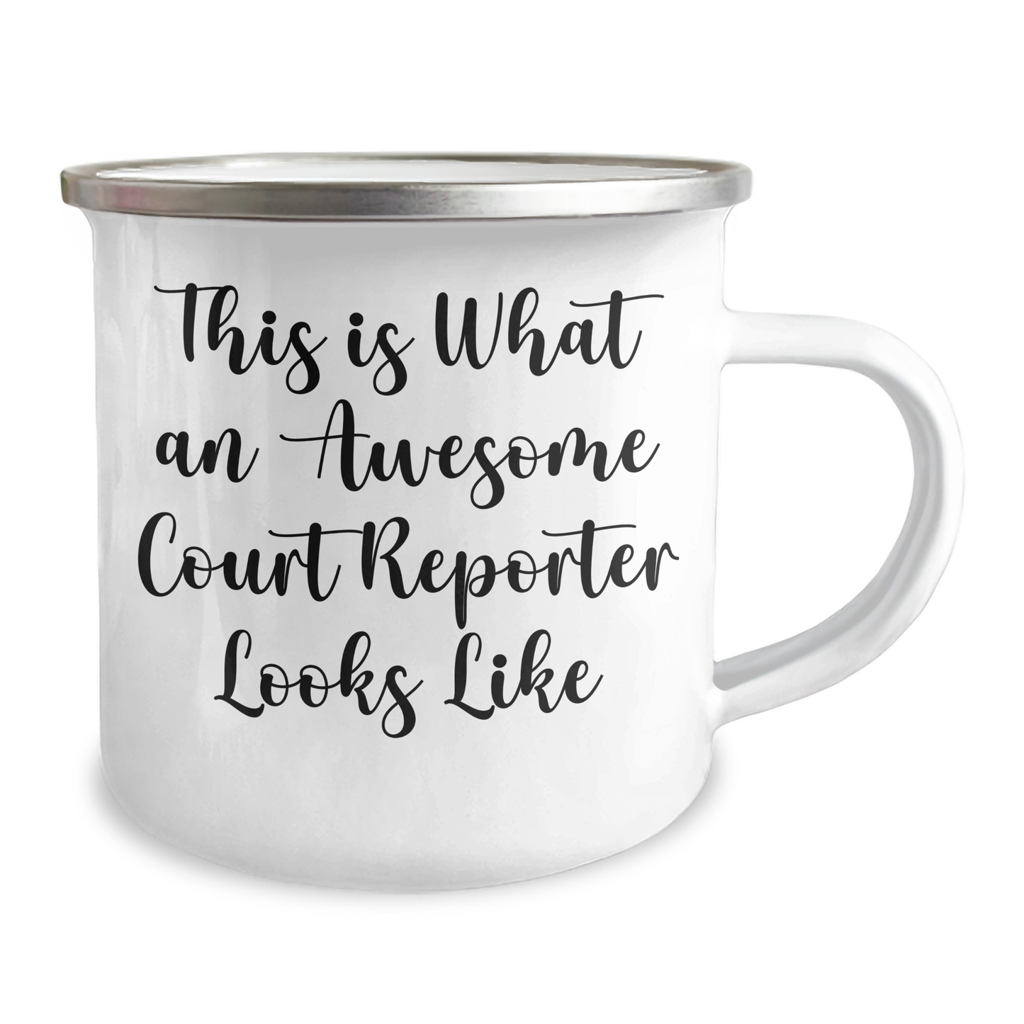 Funny Court Reporter Gifts from Family, Unique Graduation Gifts for Court Reporters, This Is What An Awesome Court Reporter Looks Like Camping Mug - Image 2