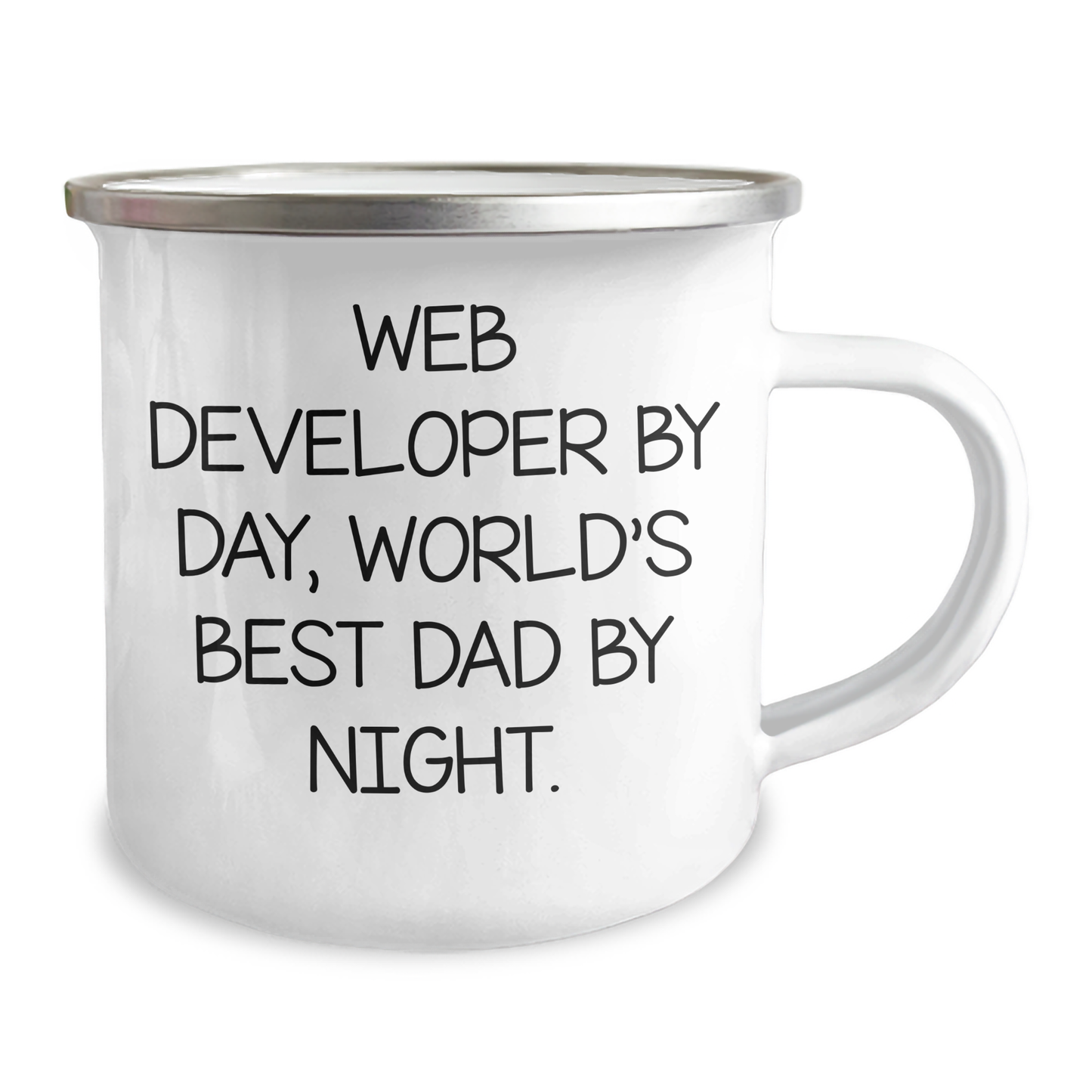 Web Developer Gifts, Funny Quote-Enthusiast Gifts from Men, Web Developer Camping Mug for Father's Day, 'Web Developer By Day, World's Best Dad By Night.' - Image 2