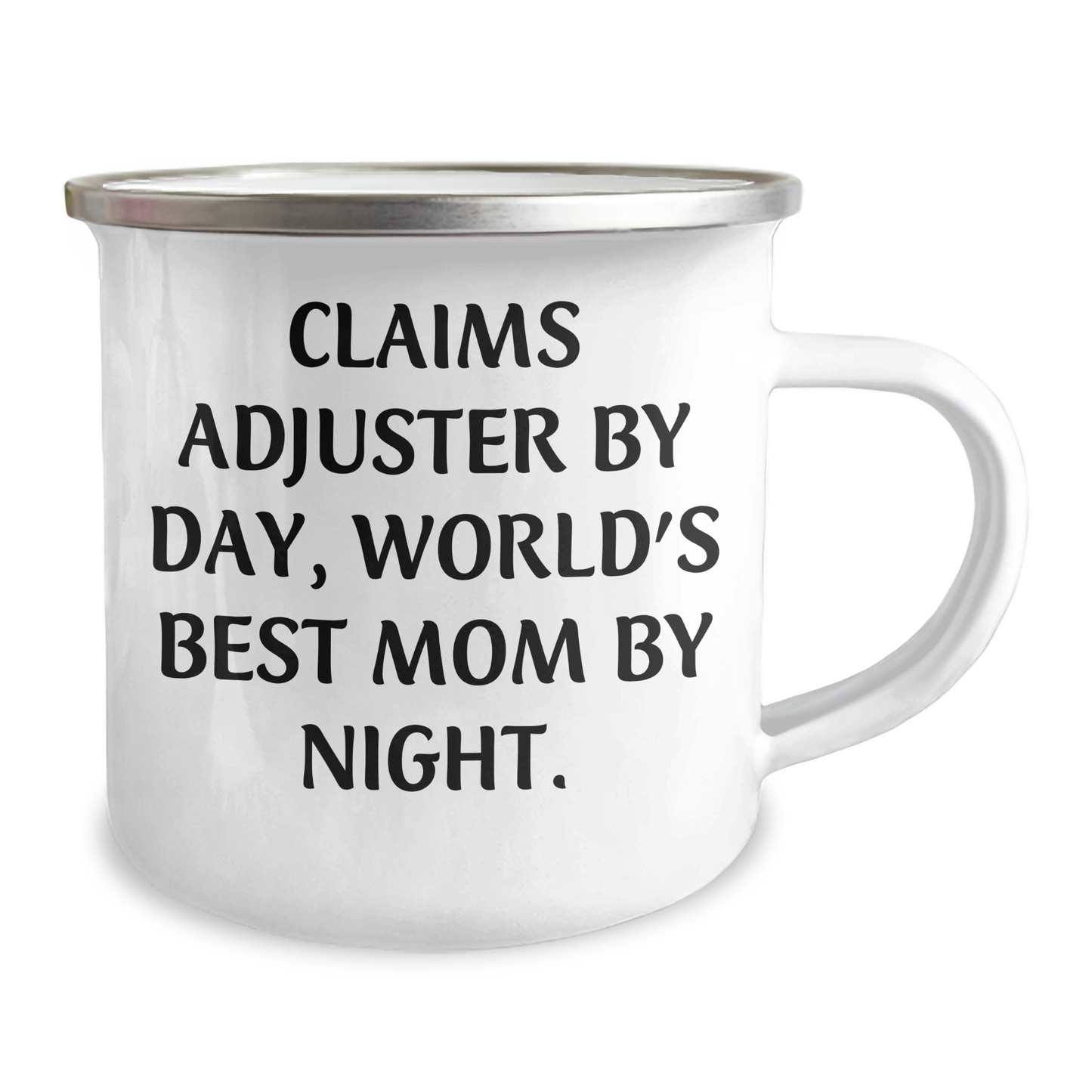 Claims Adjuster Mugs, Funny Graduation Gifts from Friends, 12 oz Stainless Steel with Enamel Finish, 'Claims Adjuster By Day, World's Best Mom By Night.' - Image 2