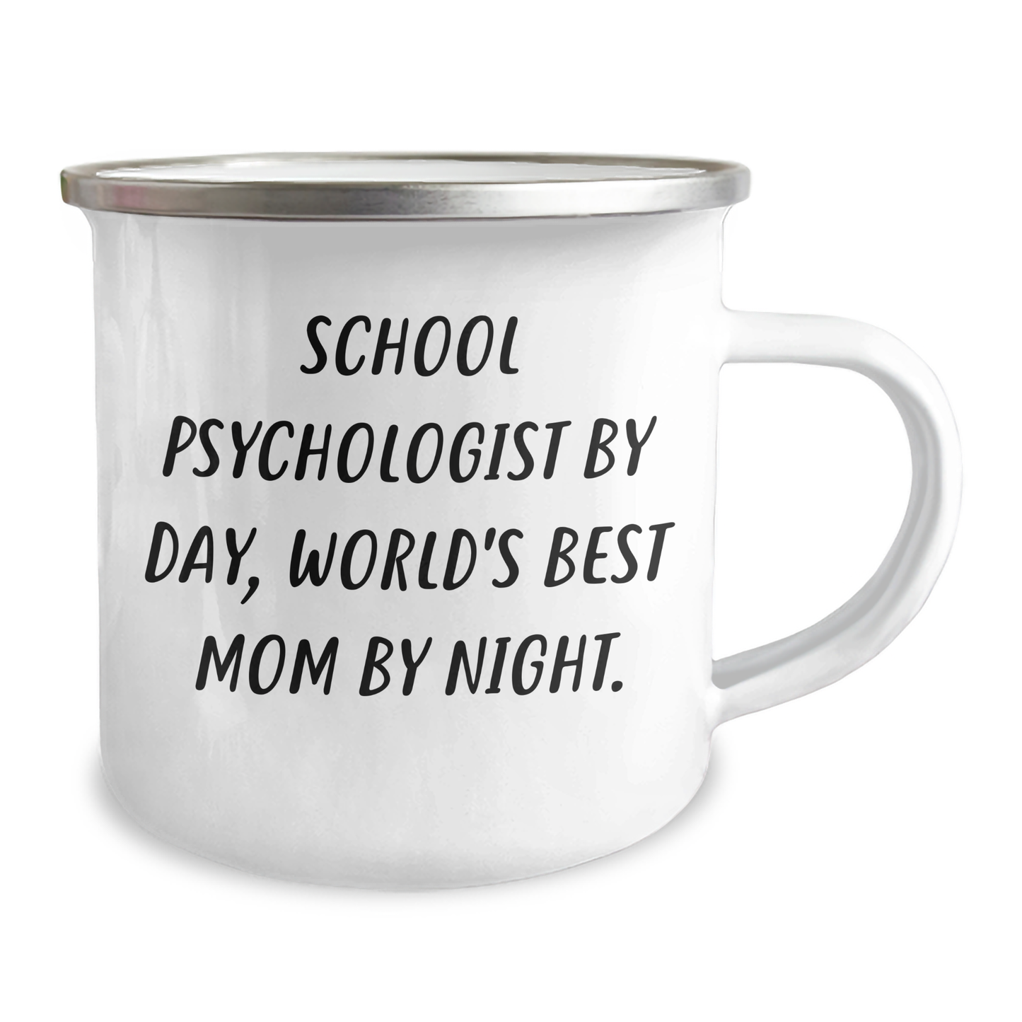 School Psychologist Gifts, Funny Camping Mug, 'School Psychologist By Day, World's Best Mom By Night.' - Gifts from Men to School Psychologist for Father's Day - Image 2