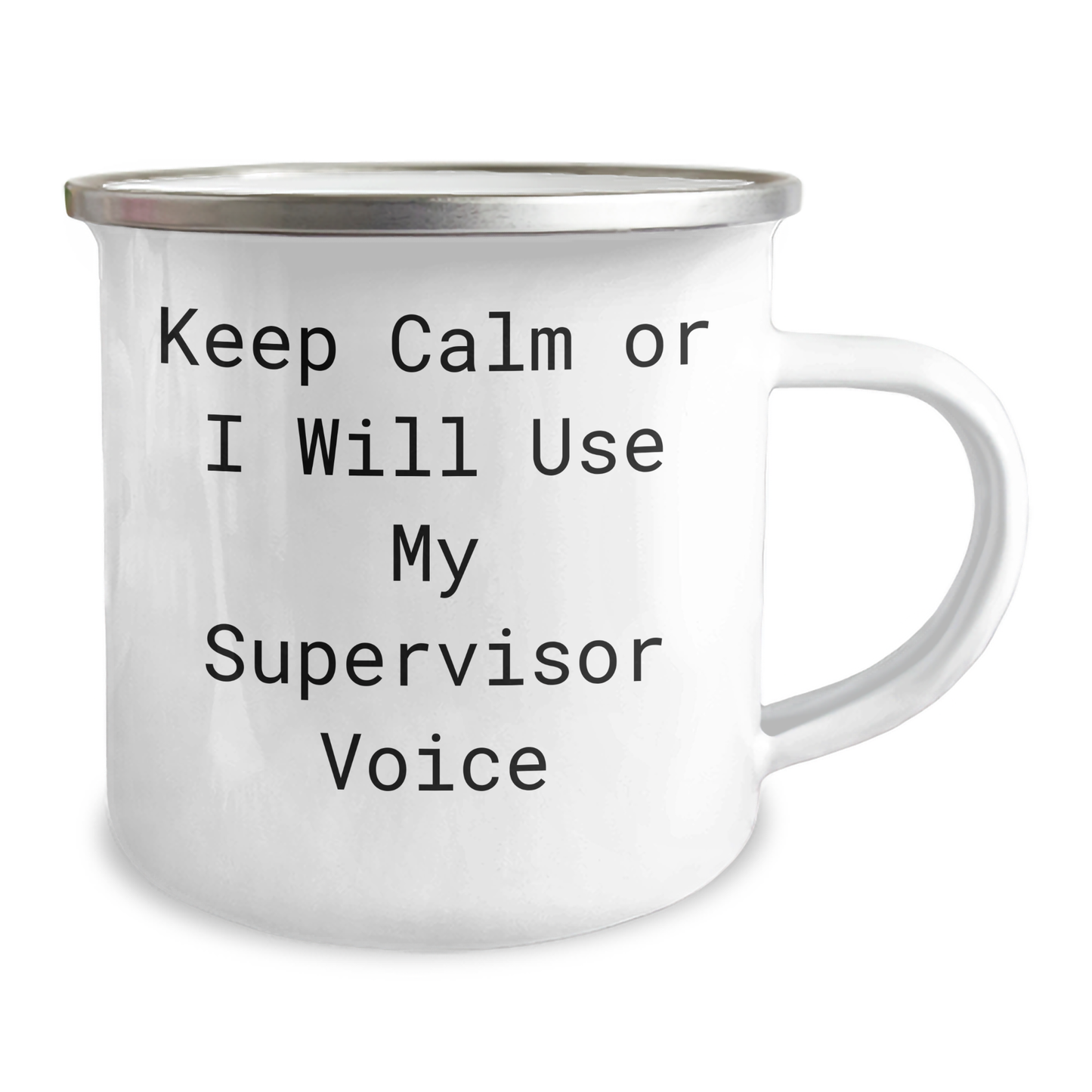 Supervisor Camping Mug Funny Gifts from Men to Supervisor for Graduation, 'Keep Calm Or I Will Use My Supervisor Voice', Unique Gifts for Supervisor - Image 2