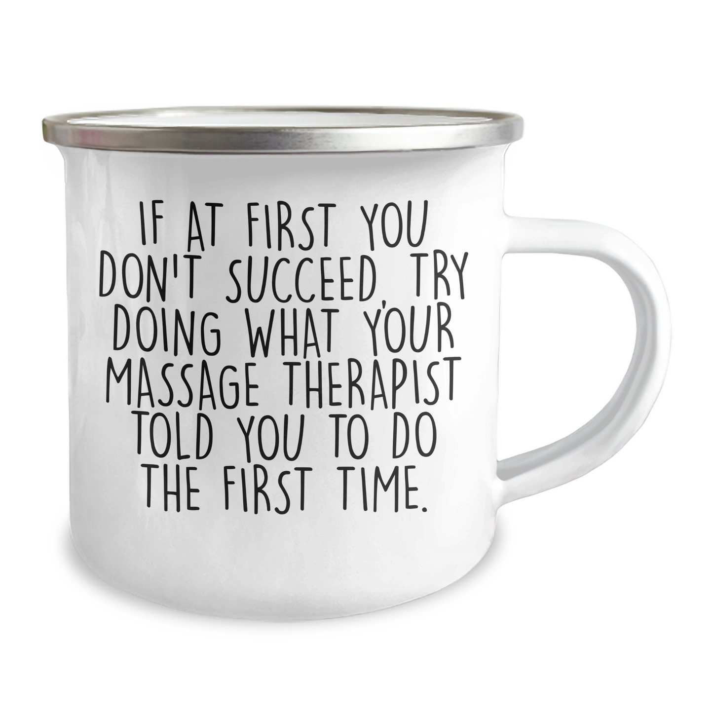 Gifts from Friends and Family for Massage Therapist, Funny Quote - 12 oz Stainless Steel Camping Mug - Image 2