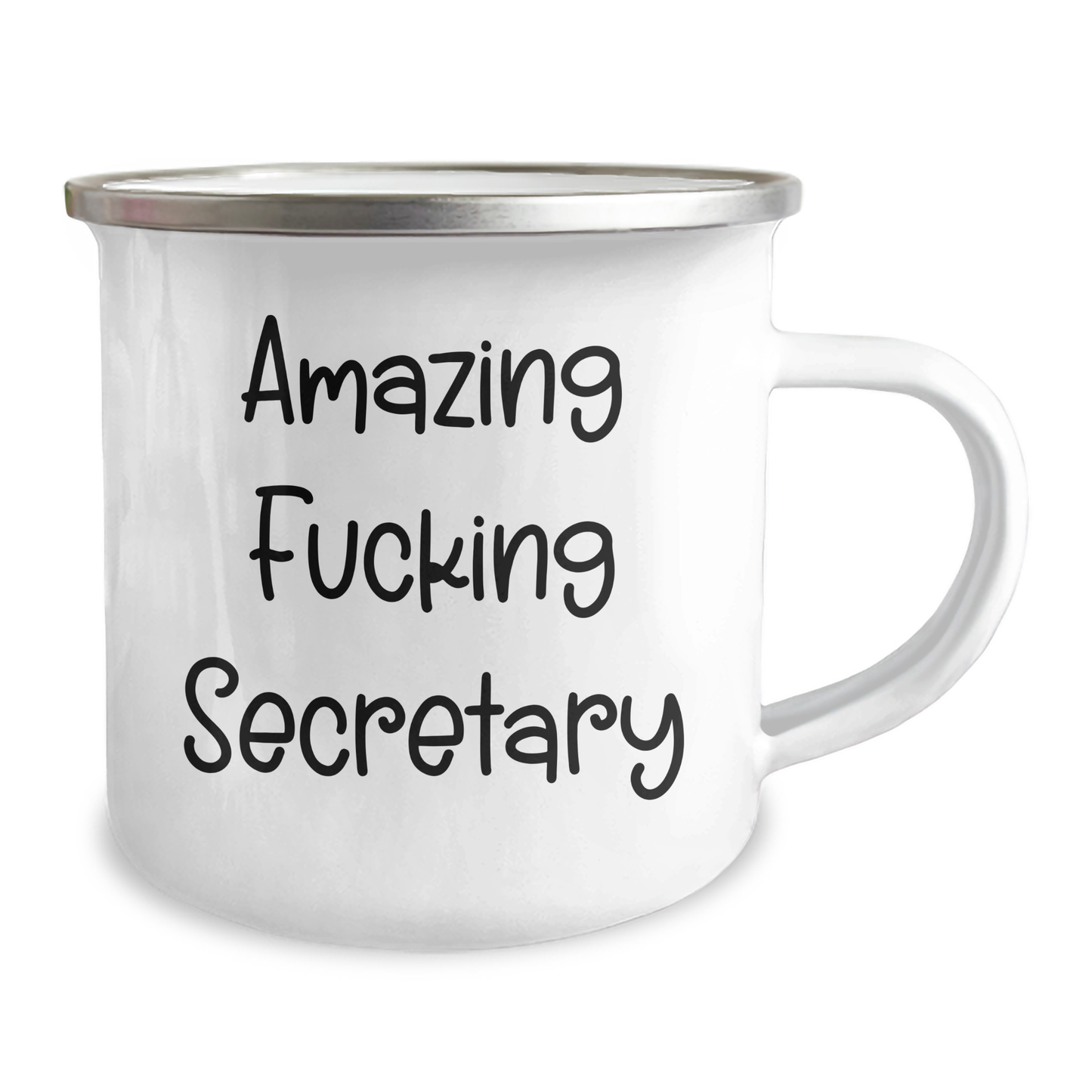 Funny Secretary Gifts from Friends - 'Amazing F--king Secretary' Quote Camping Mug for Graduation, Unique Gifts for Women, Coworkers, Family - Image 2