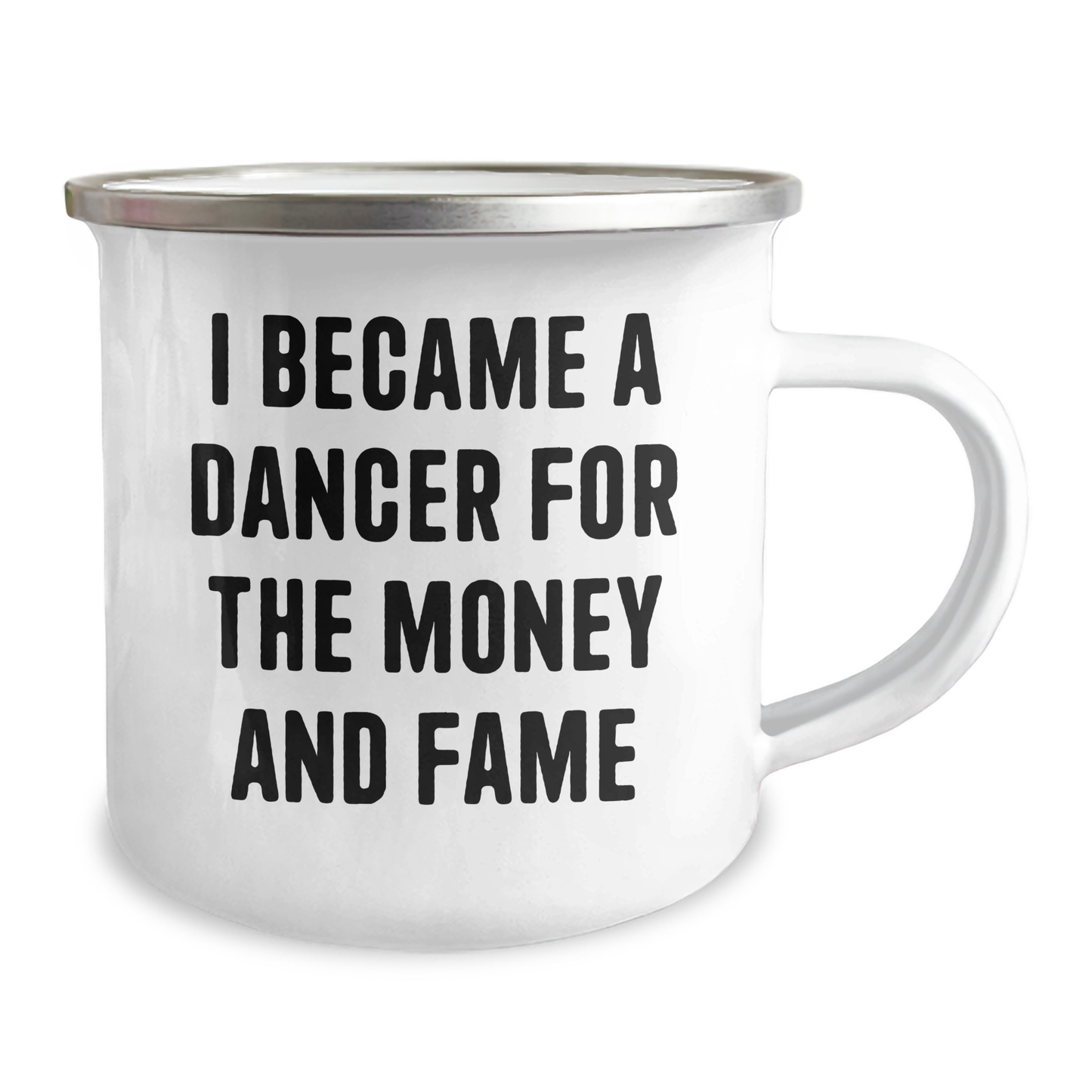Funny Dancer Gifts for Her, I Became A Dancer For The Money And Fame, Graduation Unique Gifts from Friends to Family, 12 oz Camping Mug - Image 2