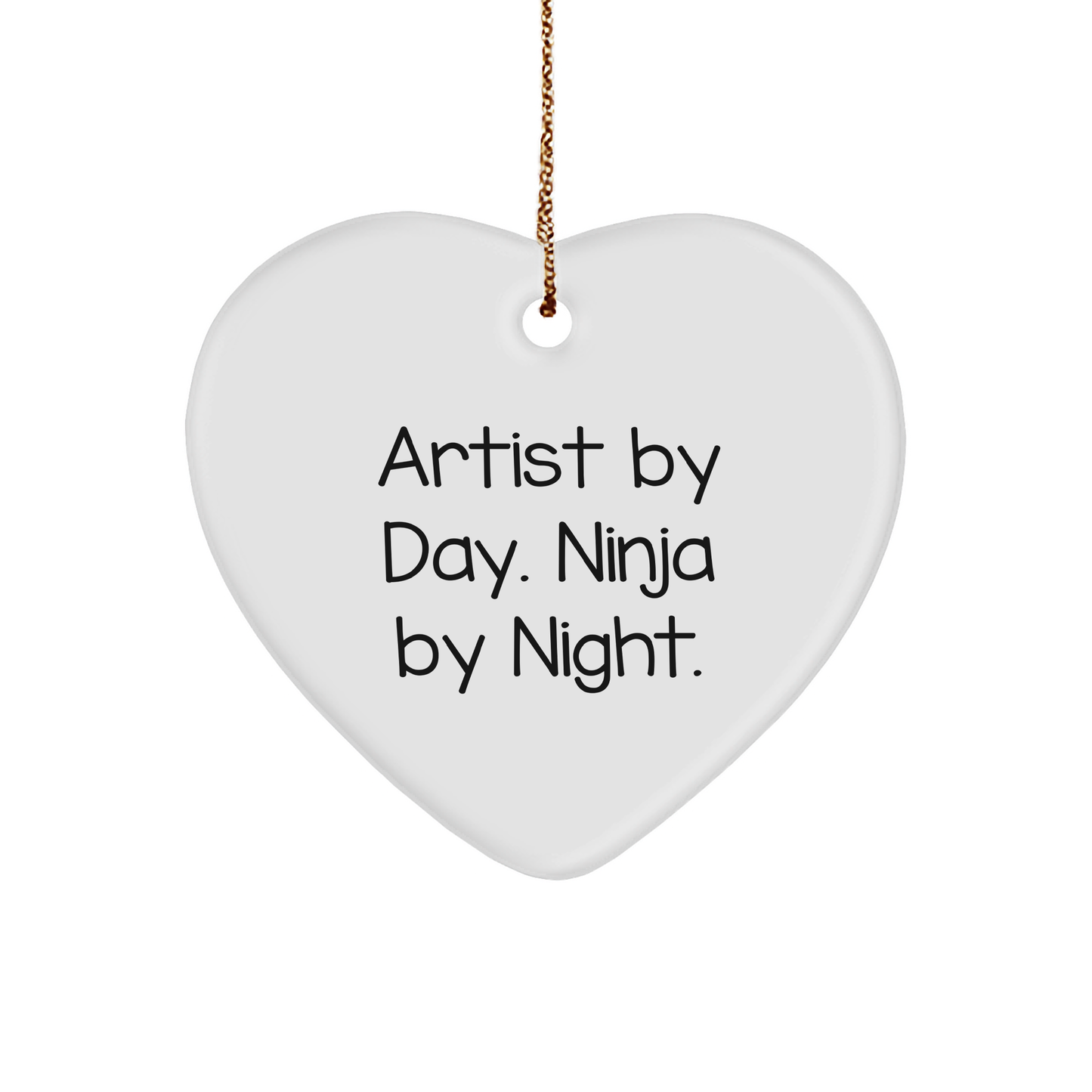 Artist Gifts from Men to Artist - Funny Heart Ornament for Christmas - Image 1