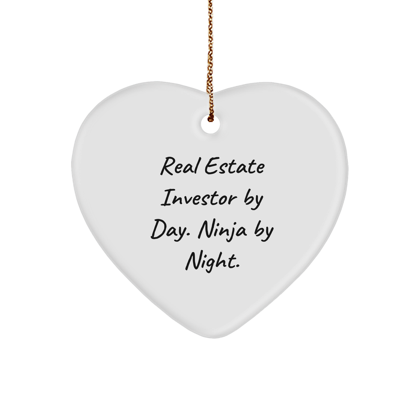 Real Estate Investor Gifts, Heart Ornament, Funny Quote, Christmas Unique Presents from Friends for Him - Image 1