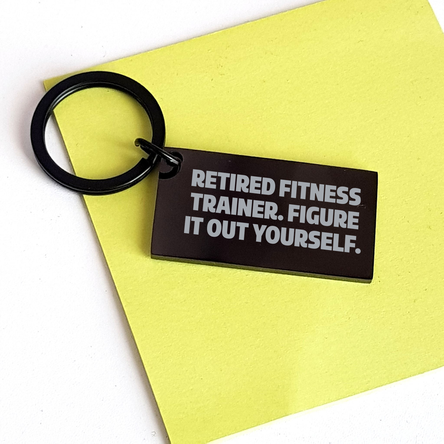 Fitness Trainer Keychain Gifts for Men, Funny Quote 'Figure It Out Yourself', Black Stainless Steel, Graduation Unique Gifts from Family - Image 3