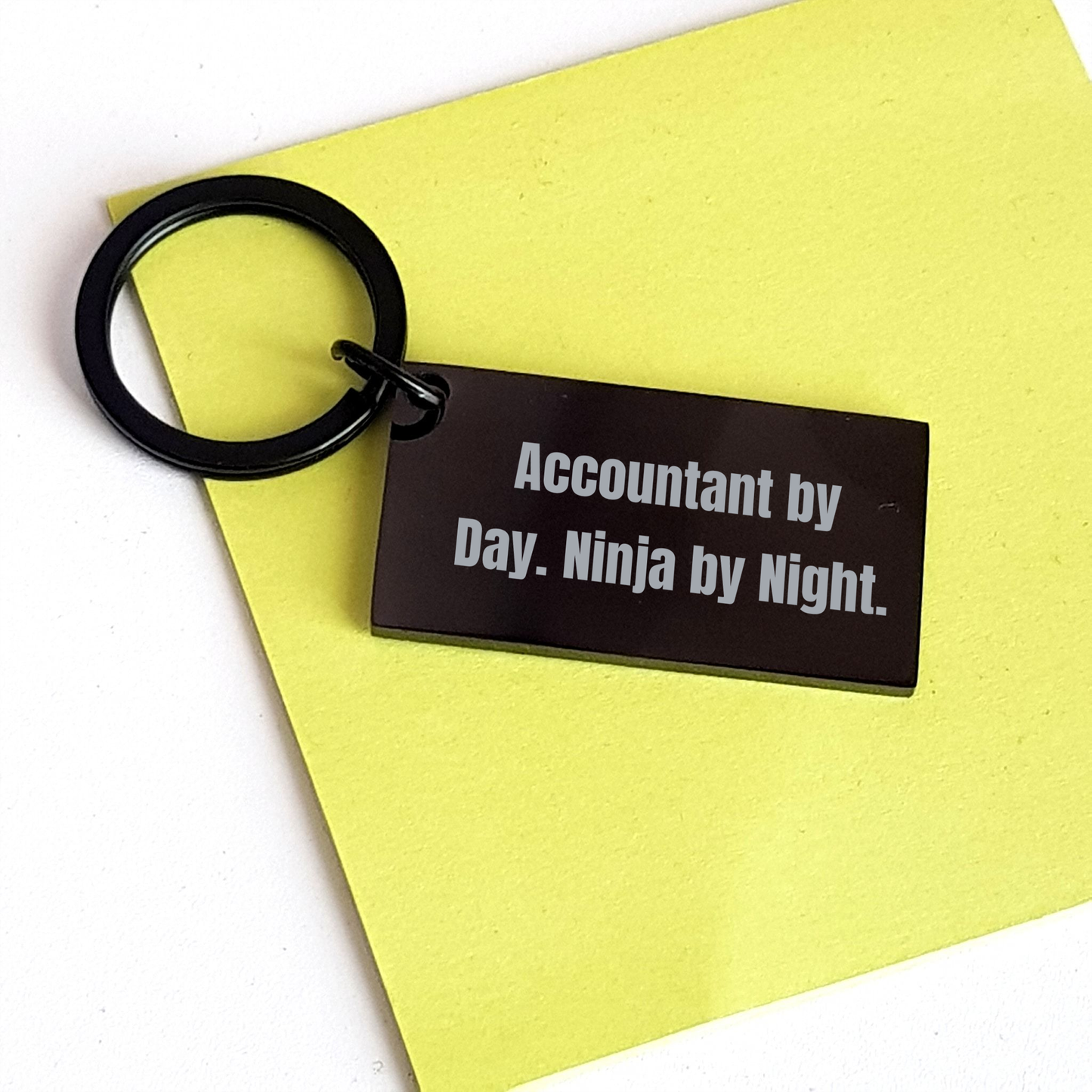 Accountant Ninja Keychain, Funny Quote Gift from Family for Dad's Unique Father's Day Presents - Image 3
