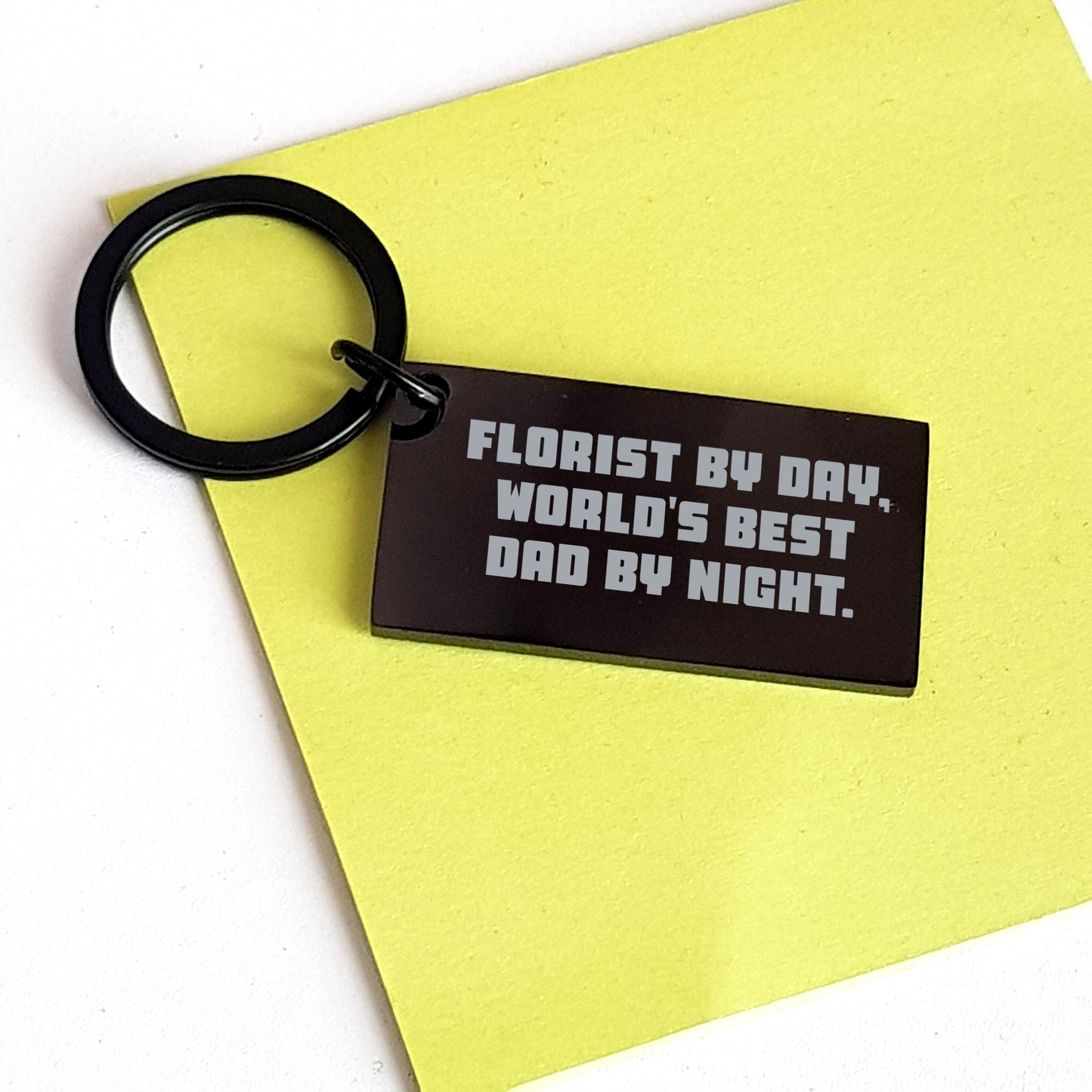 Florist Gifts for Men, Funny Keychain 'Florist By Day, World's Best Dad By Night.' for Father's Day, Gifts from Men to Family - Image 3