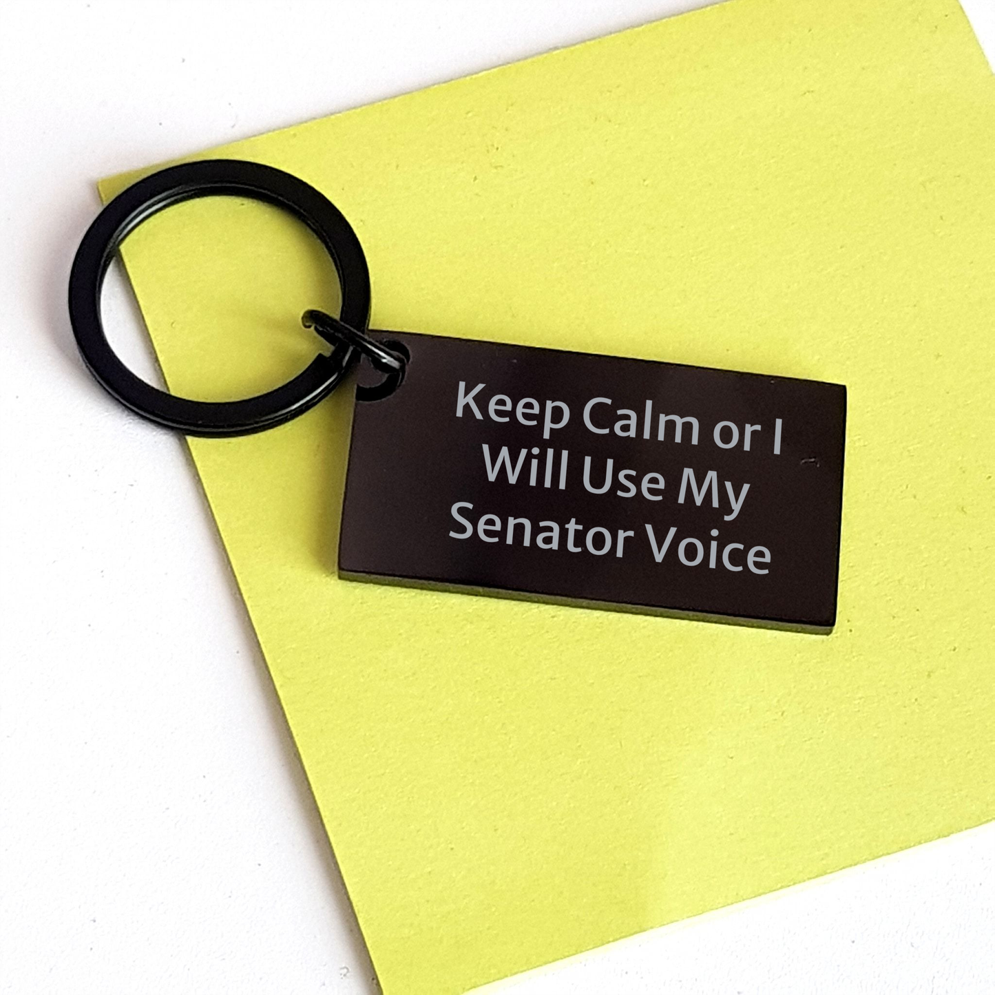 Funny Senator Keychain Gifts for Senator, Inspirational Graduation Gifts from Men to Senator, 'Keep Calm Or I Will Use My Senator Voice' Quote Keychain - Image 3