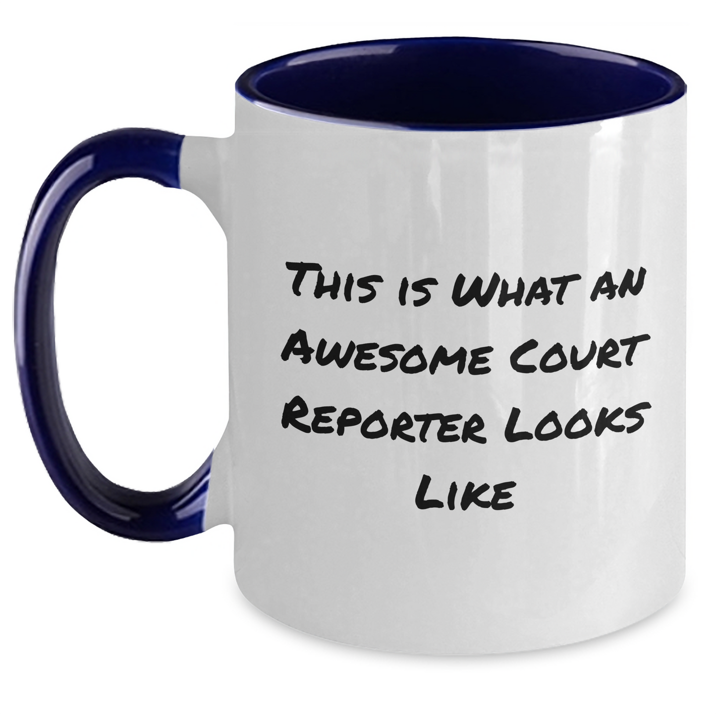 Funny Court Reporter Gifts from Friends, Court Reporter Unique Graduation Gifts, Two Tone Coffee Mug Quote 'This Is What An Awesome Court Reporter Looks Like', Court Reporter Appreciation - Main