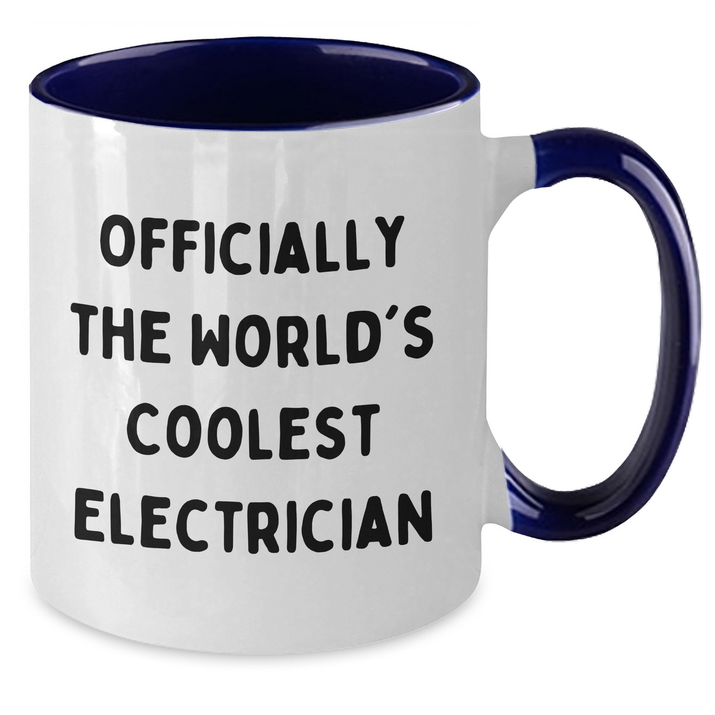 Funny Electrician Gifts - Officially The World's Coolest Electrician, Two Tone Coffee Mug for Graduation, Gifts from Men, Women, or Friends to Electrician, Unique and Humorous - Additional