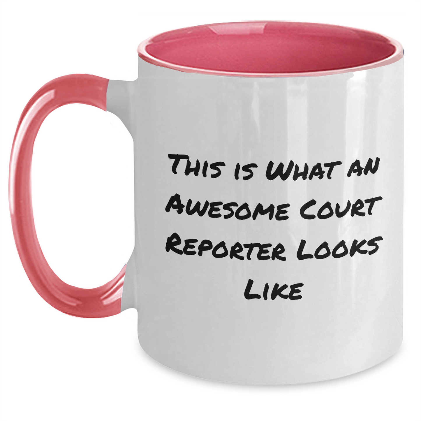 Funny Court Reporter Gifts from Friends, Court Reporter Unique Graduation Gifts, Two Tone Coffee Mug Quote 'This Is What An Awesome Court Reporter Looks Like', Court Reporter Appreciation - Main