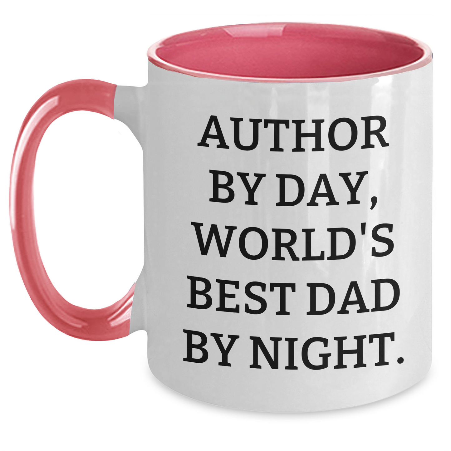 Author by Day World's Best Dad by Night Funny Two Tone Coffee Mug Gifts from Men to Author - Main
