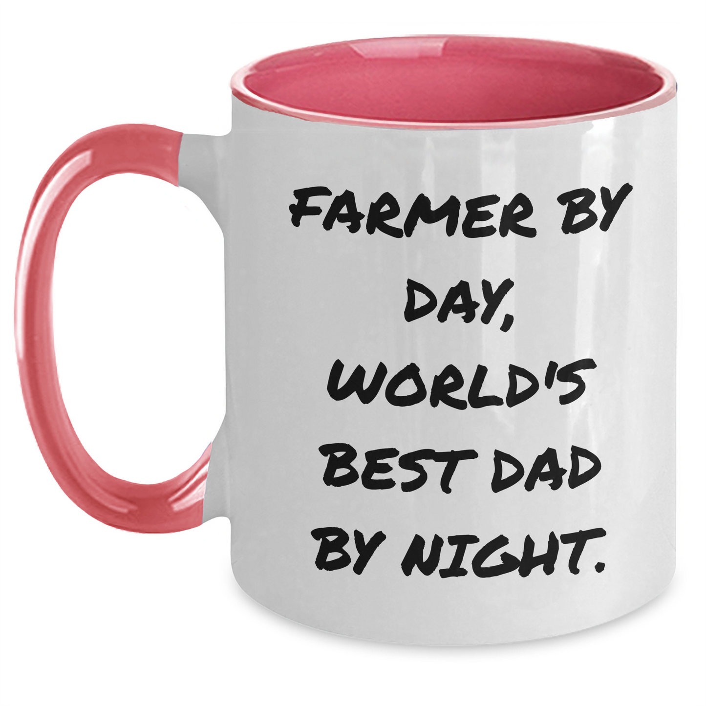 Farmer Gifts for Men, Funny Two Tone Coffee Mug for Father's Day, 'Farmer By Day, World's Best Dad By Night.' - Gifts from Friends - Main