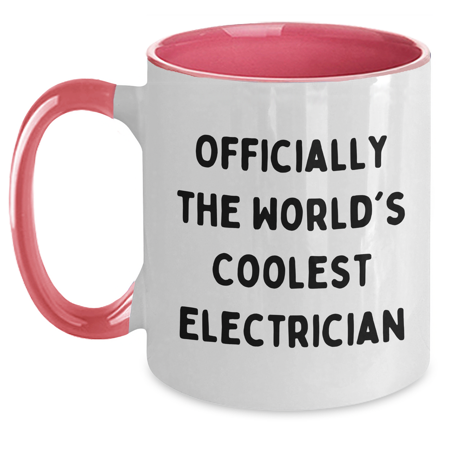 Funny Electrician Gifts - Officially The World's Coolest Electrician, Two Tone Coffee Mug for Graduation, Gifts from Men, Women, or Friends to Electrician, Unique and Humorous - Main