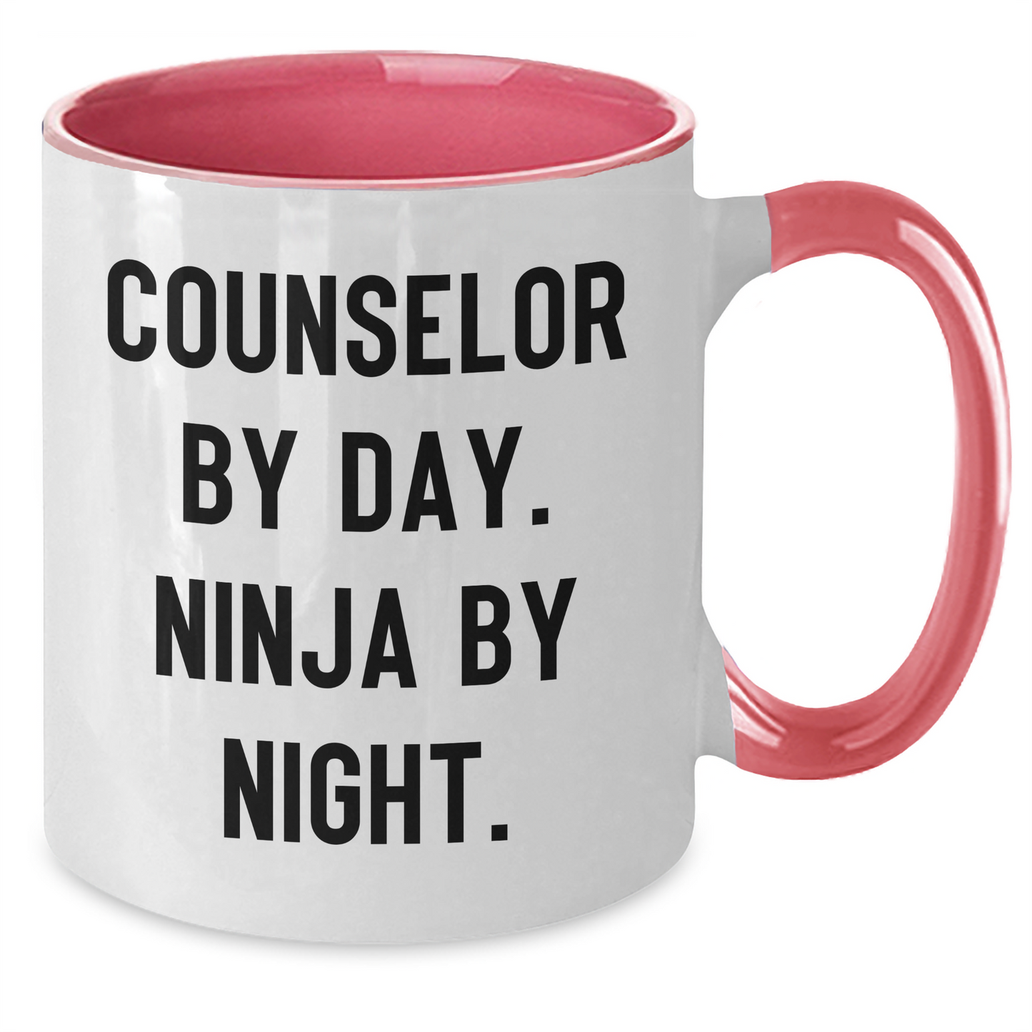 Counselor By Day, Ninja By Night, Two Tone Coffee Mug, Funny Gift for Counselor, Father's Day Unique Gifts from Friends, Gifts for Counselor - Additional