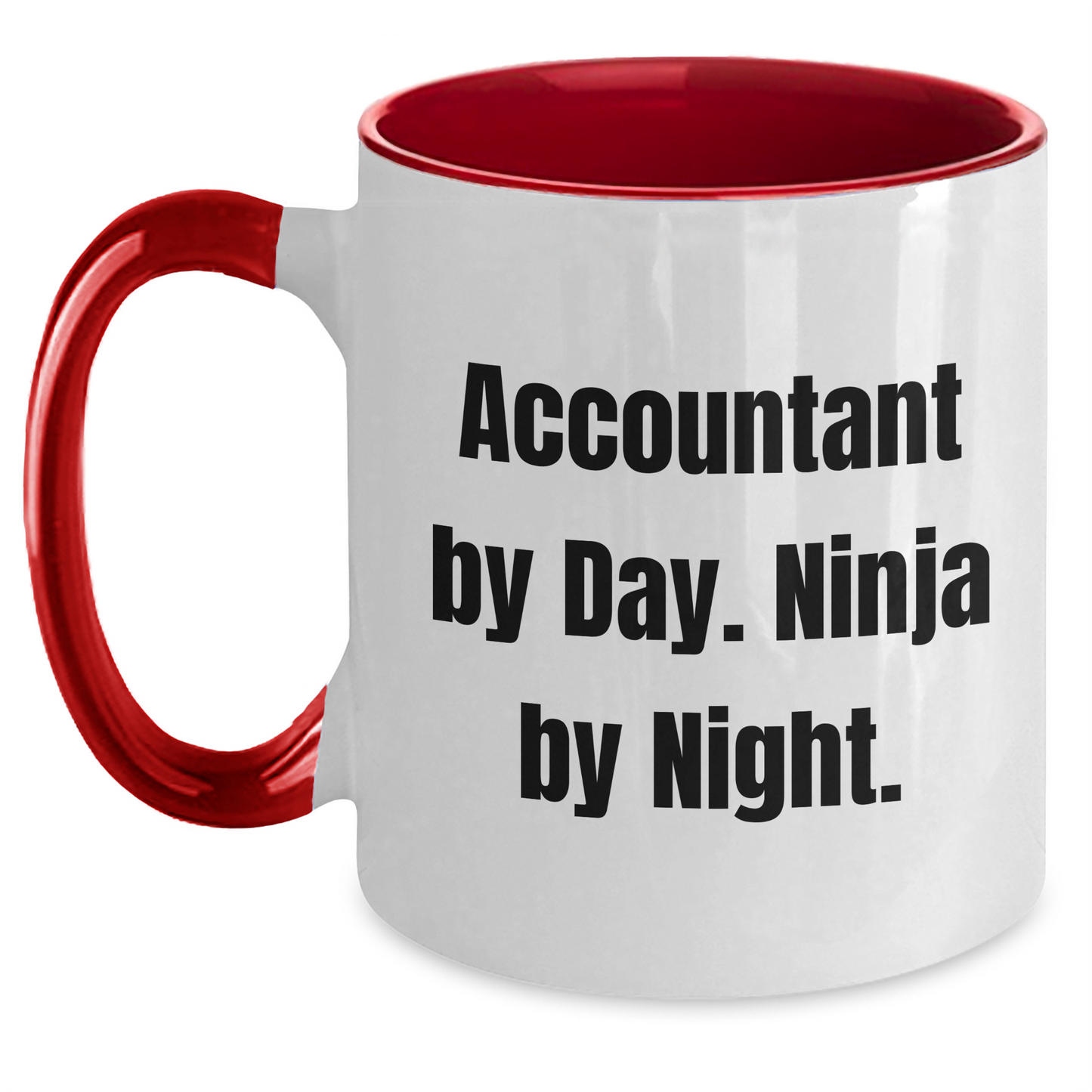 Accountant By Day Ninja By Night Two Tone Coffee Mug Gifts for Accountant Fathers Day from Men - Main