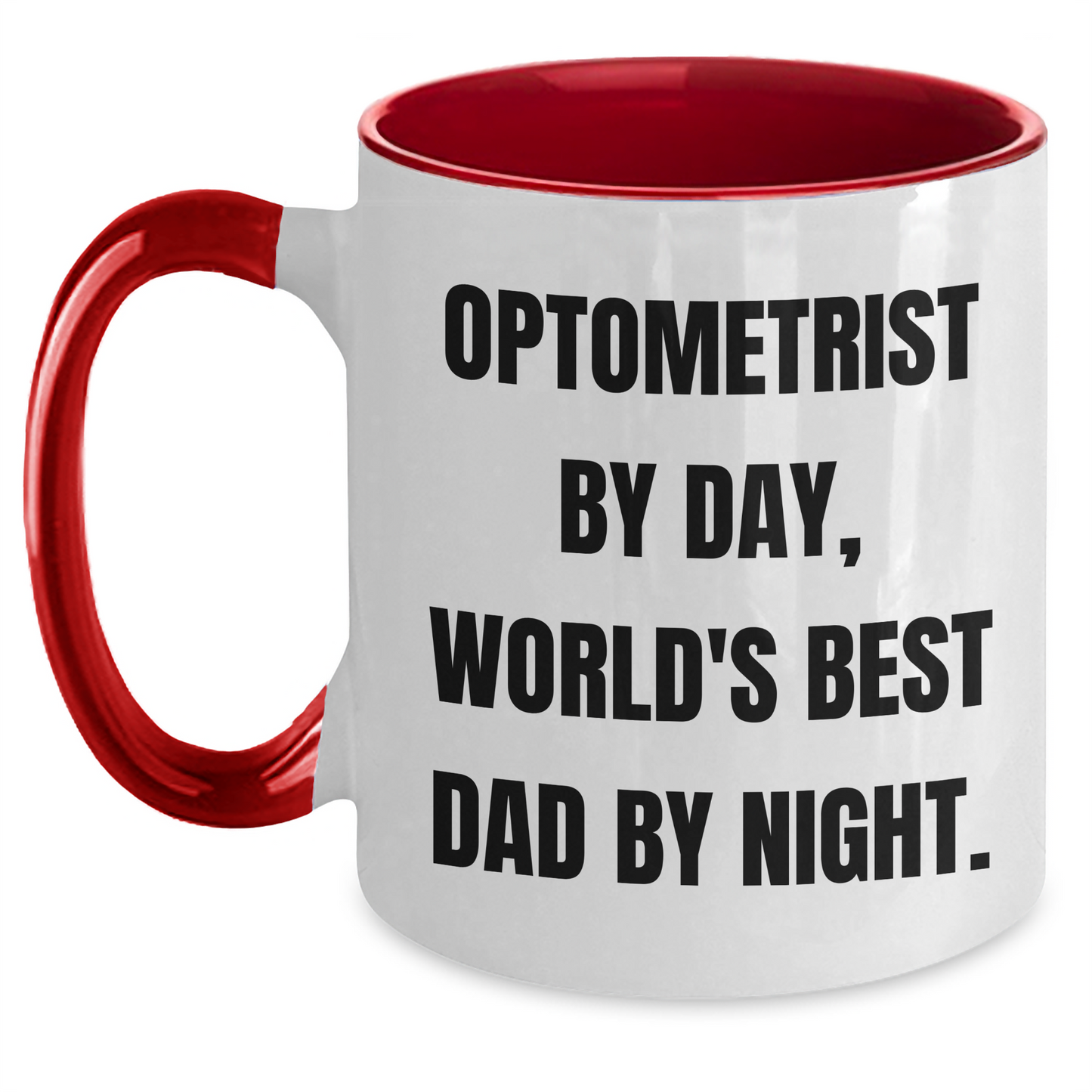 Optometrist Gifts - Funny Two Tone Coffee Mugs for Optometrist By Day, World's Best Dad By Night - Graduation Unique Gifts from Men to Optometrist, Gifts for Optometrist - Main