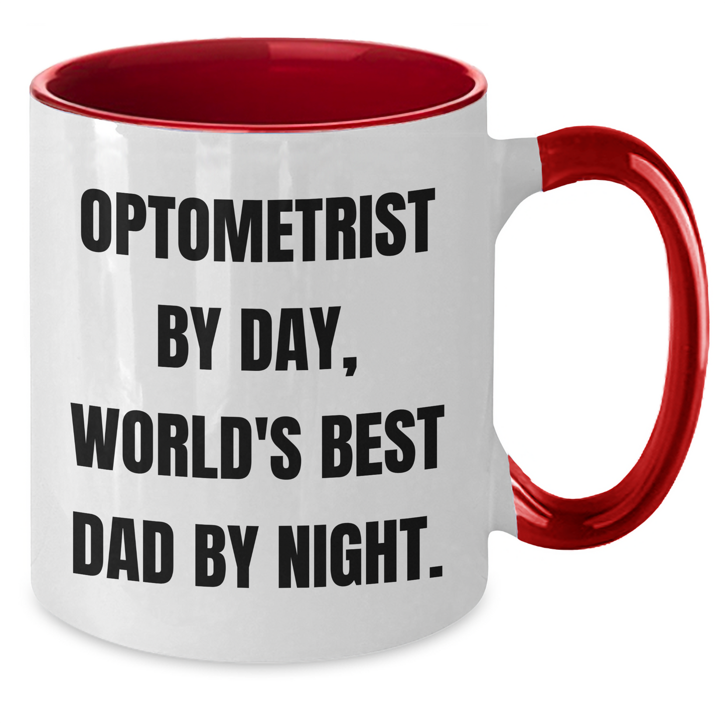 Optometrist Gifts - Funny Two Tone Coffee Mugs for Optometrist By Day, World's Best Dad By Night - Graduation Unique Gifts from Men to Optometrist, Gifts for Optometrist - Additional