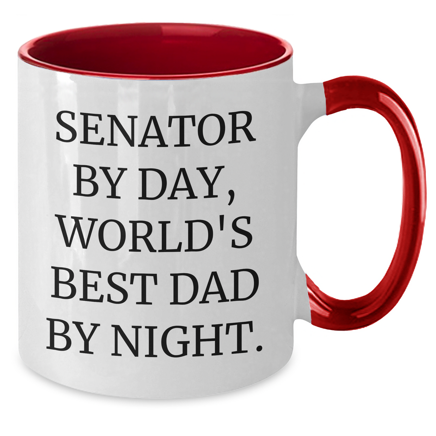 Senator By Day, Funny Two Tone Coffee Mug Gifts for Men from Family, Unique Father's Day Presents - Additional