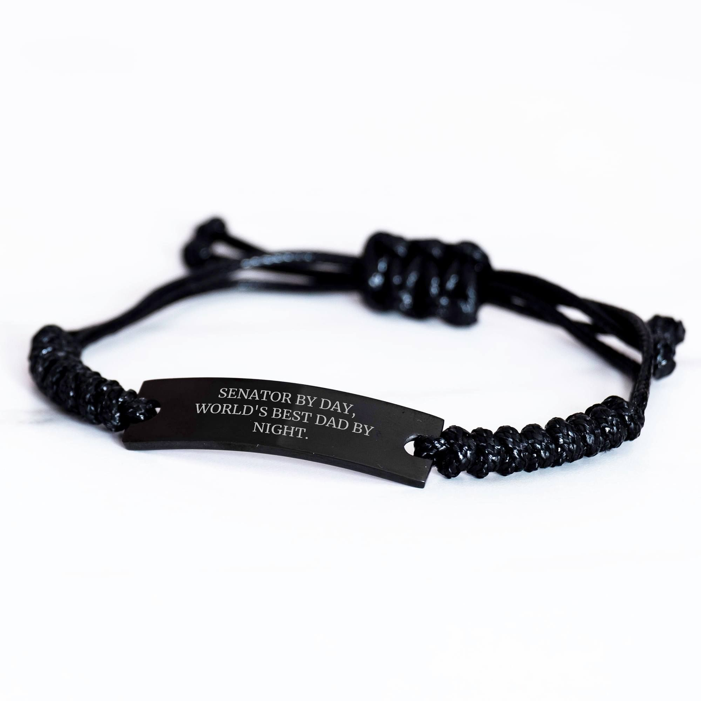 Senator Gifts from Men, Rope Bracelet for Senator By Day, World's Best Dad By Night. - Funny Quote - Image 2