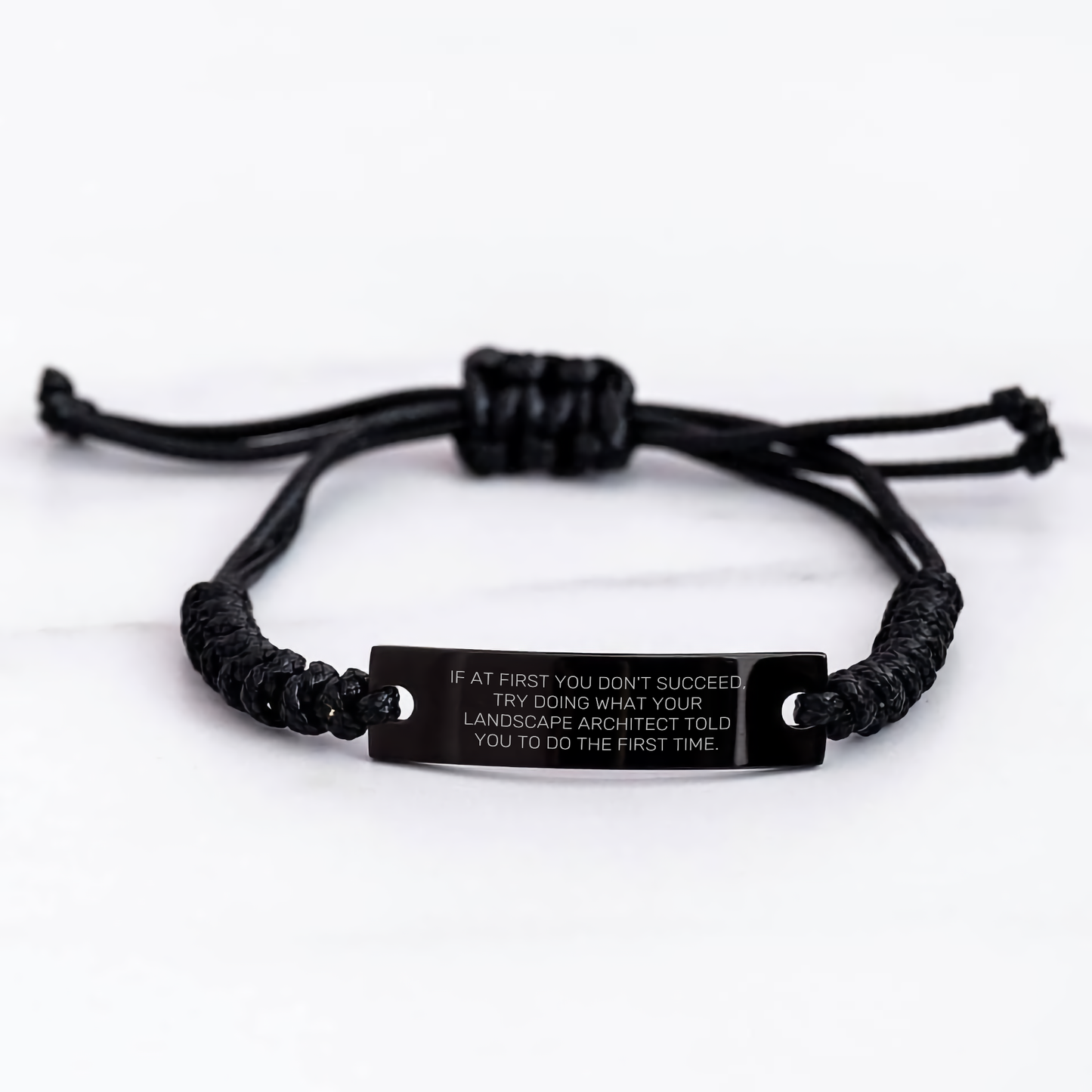 Landscape Architect Gifts, Funny Quote Rope Bracelet for Graduation, Gifts from Friends to Landscape Architect, Adjustable Black Rope Charm - Image 3