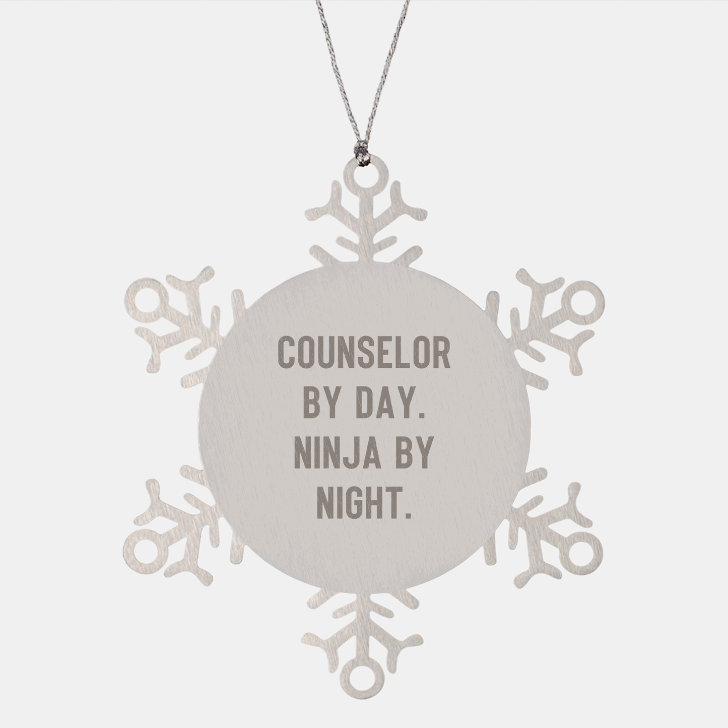 Counselor by Day, Ninja by Night Snowflake Ornament, Funny Christmas Unique Gift for Counselor, Gifts from Friends, Family, or Coworkers - Image 1