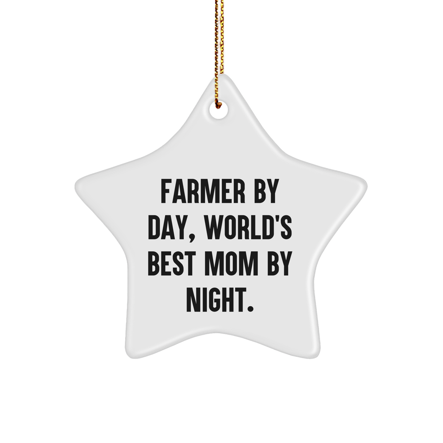 Farmer Gifts from Friends - World's Best Mom By Night Star Ornament, Funny Farm Mom Farmhouse Decor for Christmas - Image 1