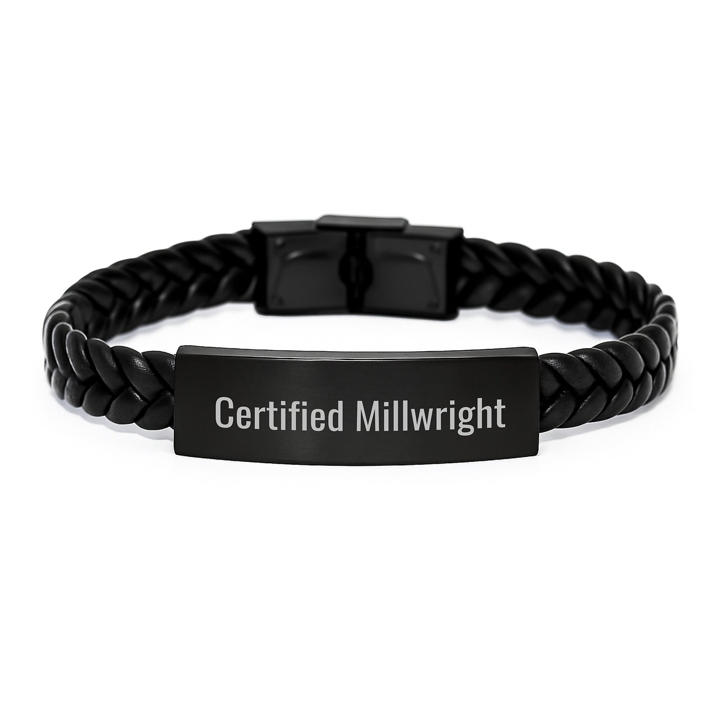 Unique Gifts from Men to Certified Millwright Friends - Inspirational 'Believe You Can' Interlaced Leather Bracelet for Birthday - Image 1