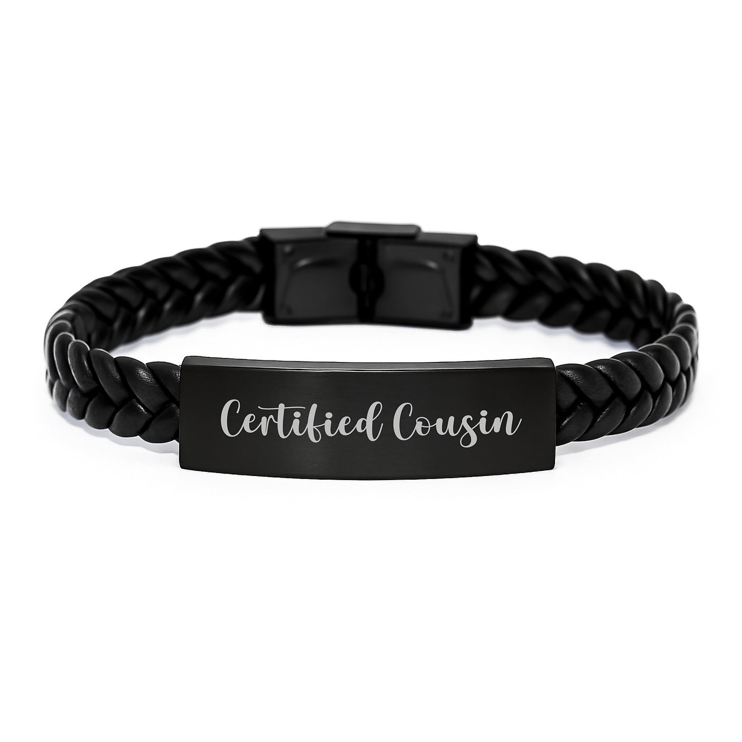 Cute Cousin Gifts from Men to Graduation Interlaced Leather Bracelet with Funny Quote - Gifts for Cousin - Image 1