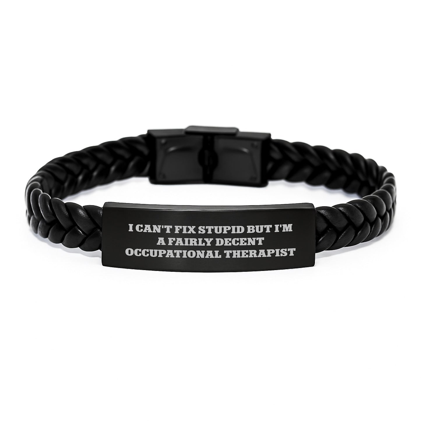 Occupational Therapist Gifts, Funny Quote, Interlaced Leather Bracelet, Gifts from Friends for Occupational Therapist Graduation, Unique Occupational Therapist Appreciation - Image 1