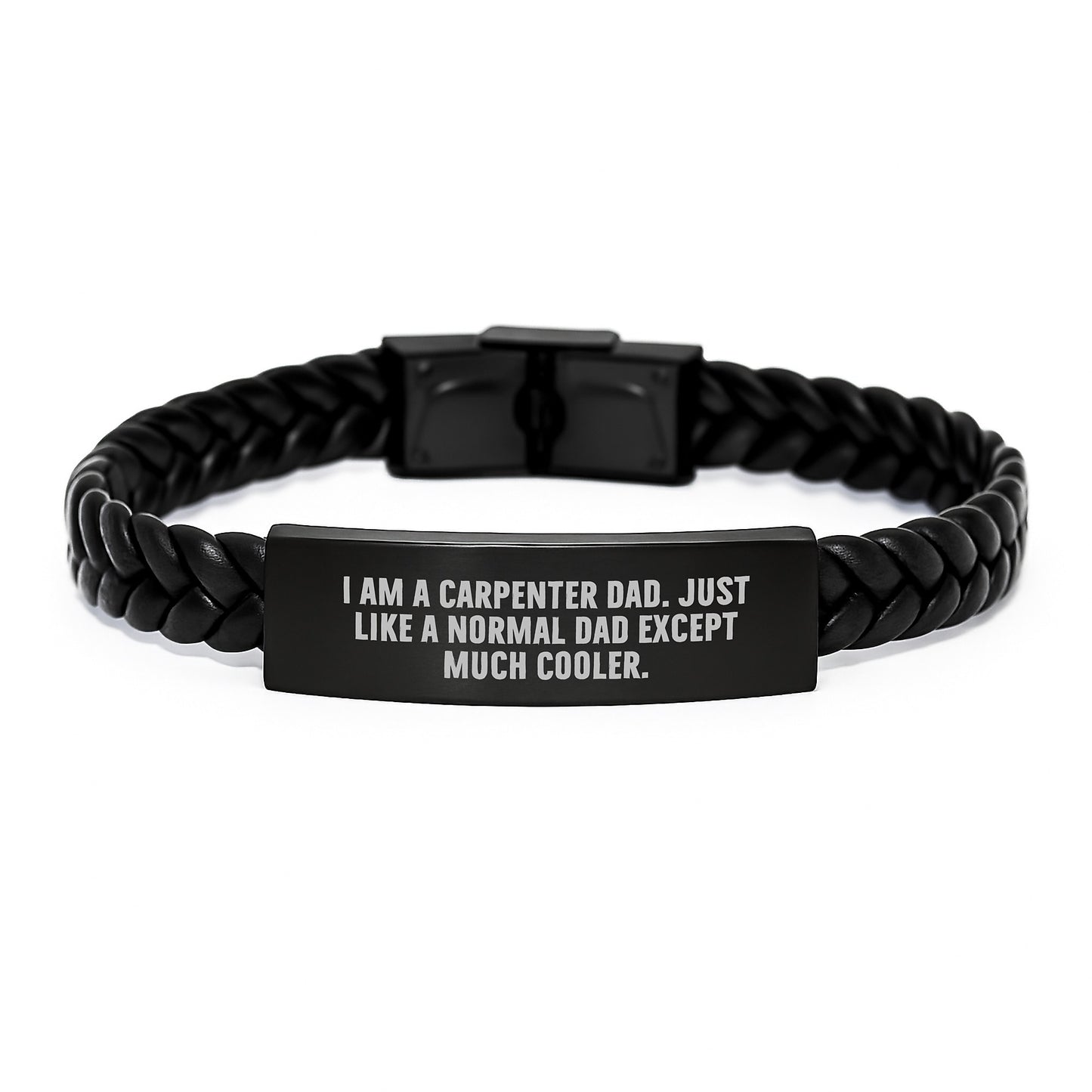 Carpenter Dad's Cool Interlaced Leather Bracelet Gifts from Men to Men Birthday Unique Presents - Image 1