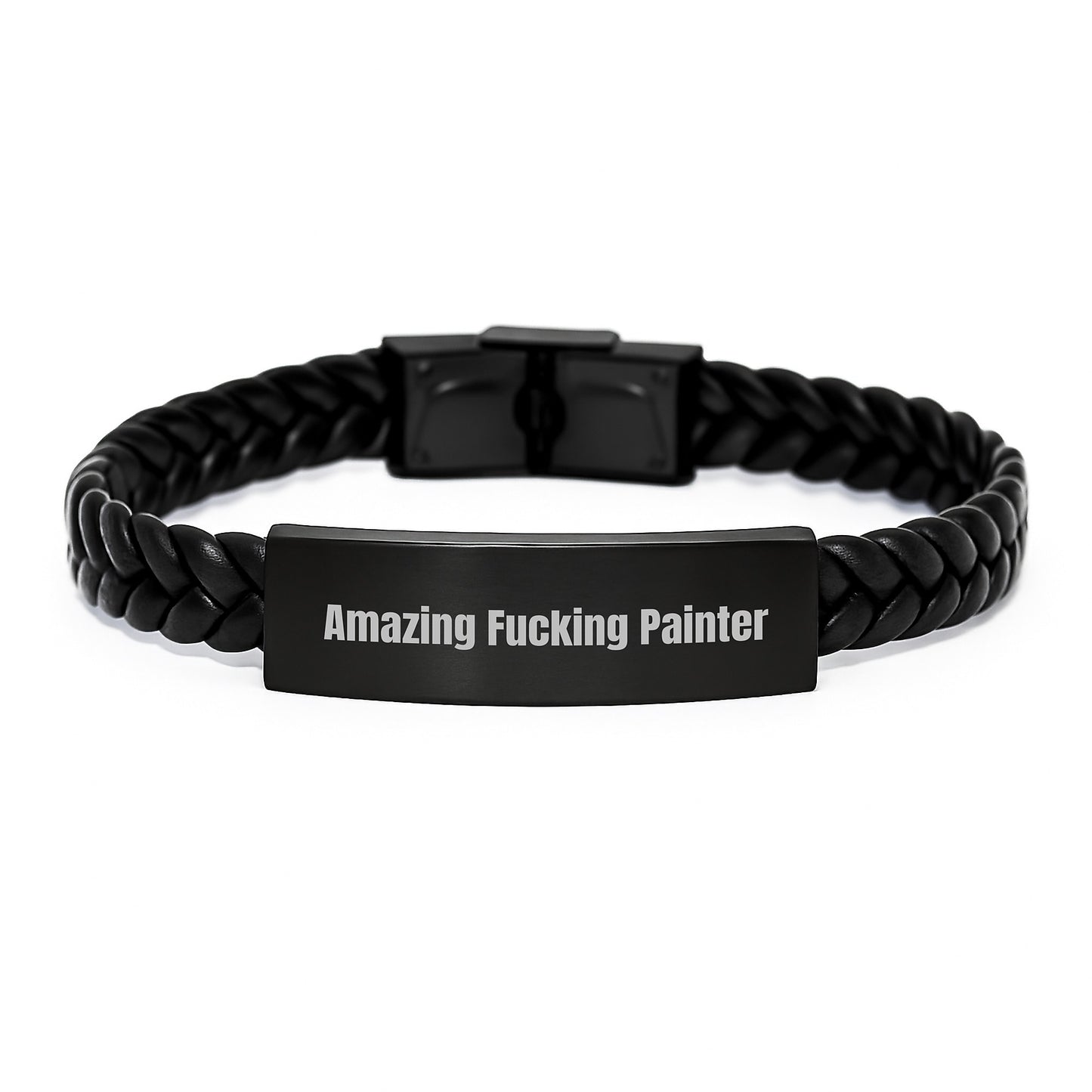 Funny Painter Gifts for Birthday: Amazing Interlaced Leather Bracelet from Friends, Unique Men's Accessory - Image 1