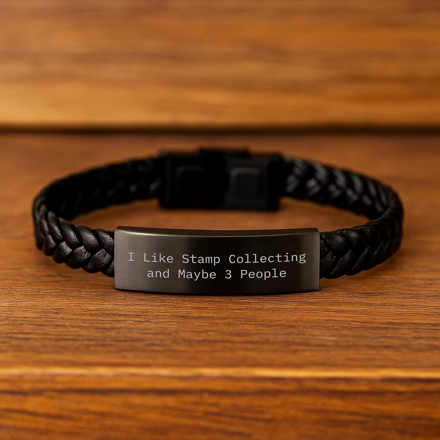 Unique Stamp Collecting Gifts from Friends to Stamp Collecting Enthusiasts, Interlaced Leather Bracelet for Graduation, I Like Stamp Collecting And Maybe 3 People Funny Quote - Image 2