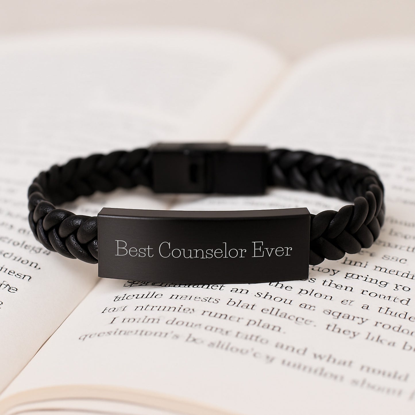 Funny Counselor Gifts from Best Counselor Ever for Graduation Unique Interlaced Leather Bracelets for Men, Women, Friends, Coworkers, Family - Image 3