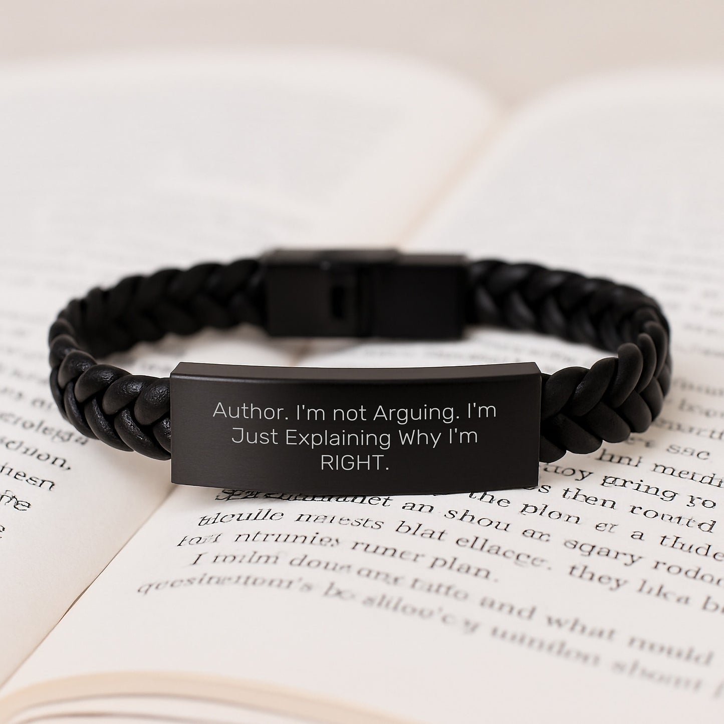 Author's Funny Quote Interlaced Leather Gift for Friends, Coworkers, or Family - 'I'm Not Arguing. I'm Just Explaining Why I'm Right.' - Graduation Unique Gifts from Men, Women - Image 3