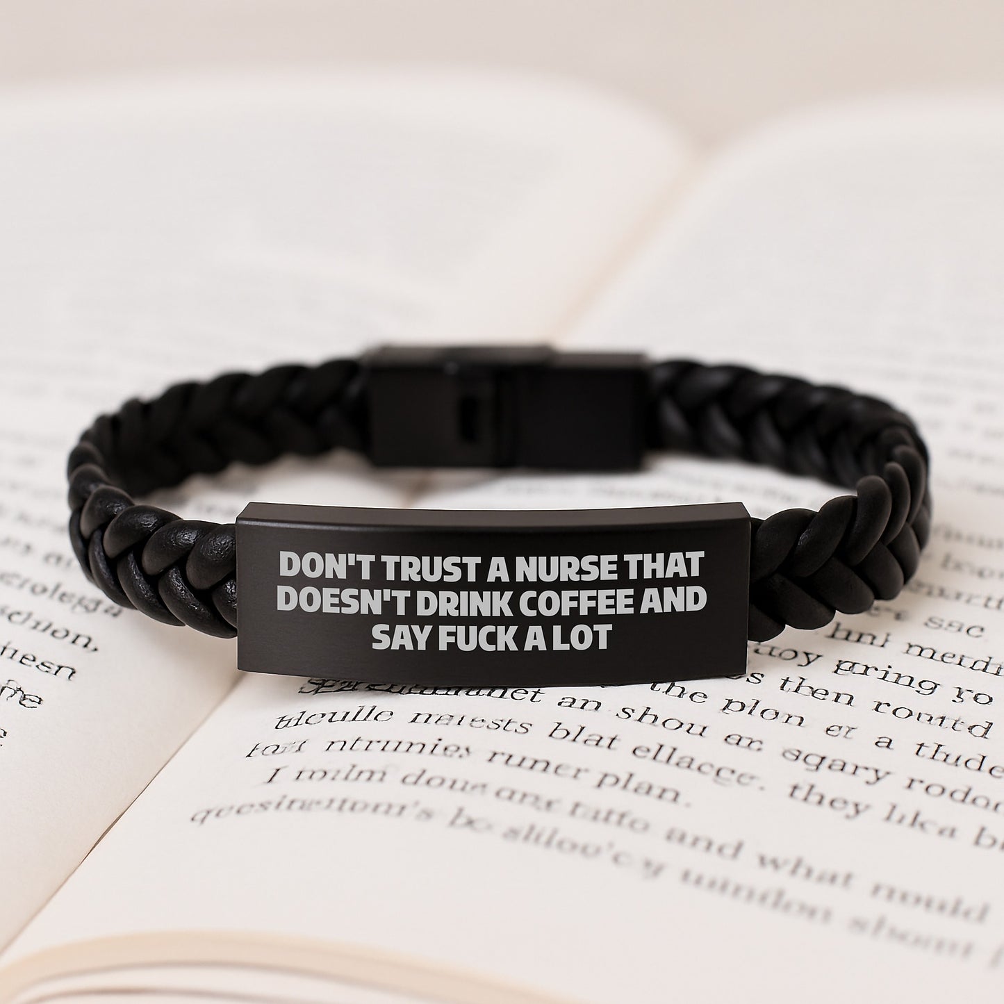 Funny Nurse Gifts from Friends - 'Don't Trust A Nurse...' Interlaced Leather Bracelet for Nurse Graduation Unique Gifts - Image 3