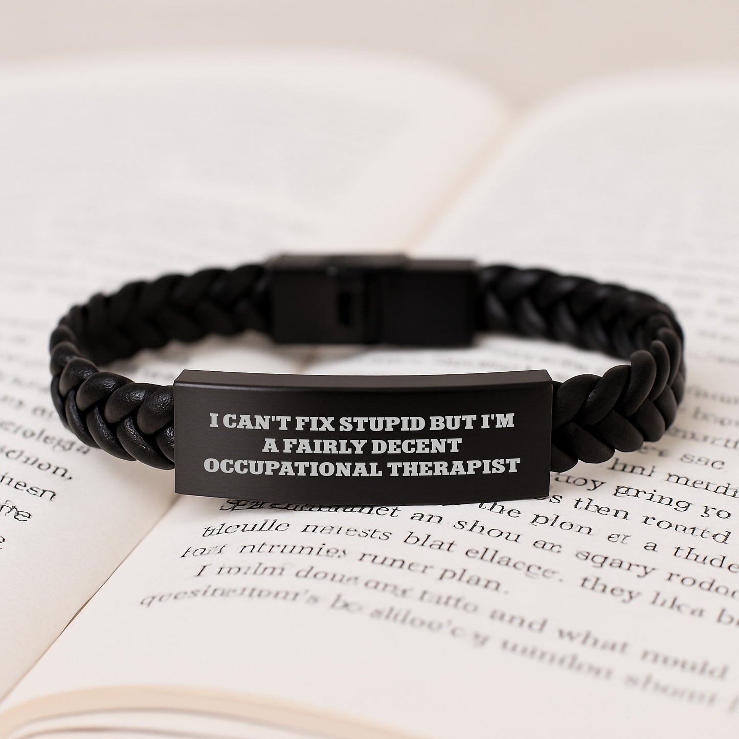 Occupational Therapist Gifts, Funny Quote, Interlaced Leather Bracelet, Gifts from Friends for Occupational Therapist Graduation, Unique Occupational Therapist Appreciation - Image 3