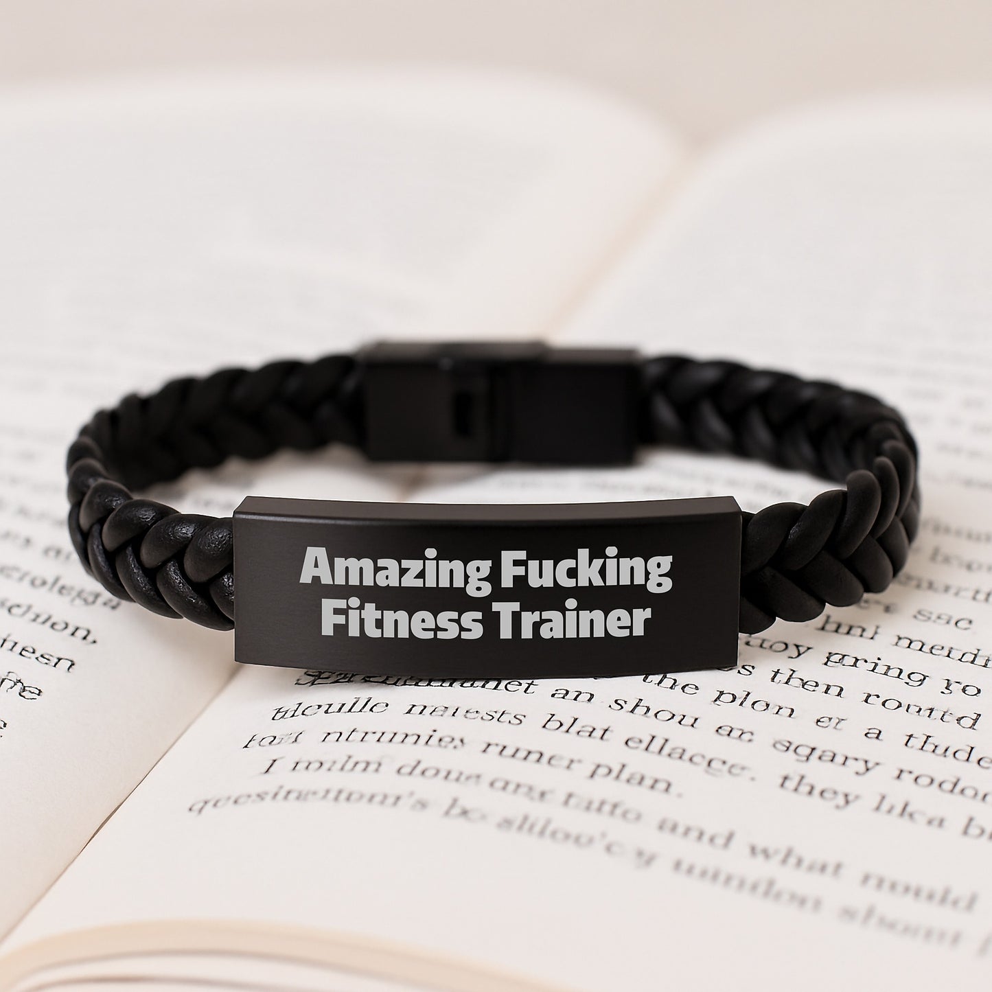 Funny Fitness Trainer Gift, 'Amazing' Interlaced Leather Bracelet for Men, Gifts from Friends, Coworkers, Family, Birthday Unique Gifts for Fitness Trainers - Image 3