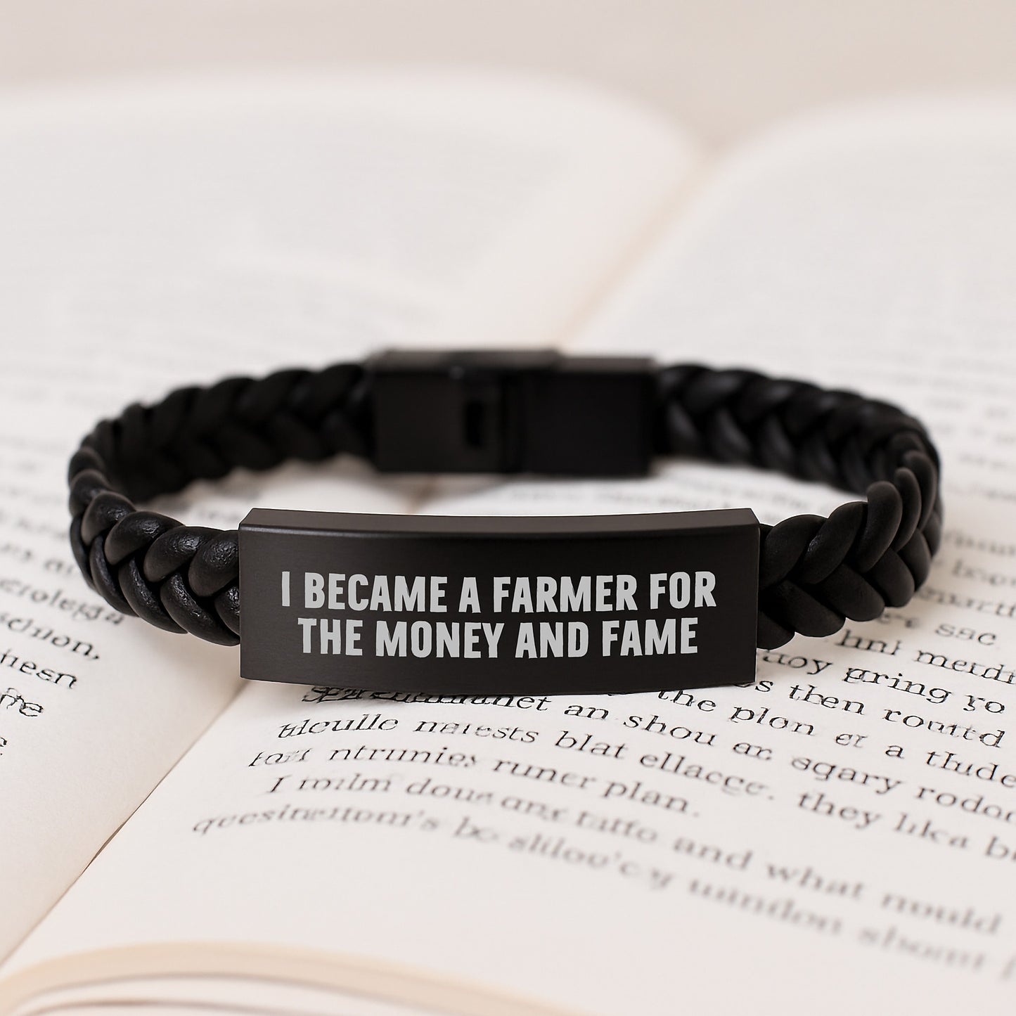 Funny Farmer Gifts for Him, Unique Birthday Unique Gifts from Friends to Farmer Men, Interlaced Leather Bracelet with Stainless Steel and PU Leather for Farmer - Image 3