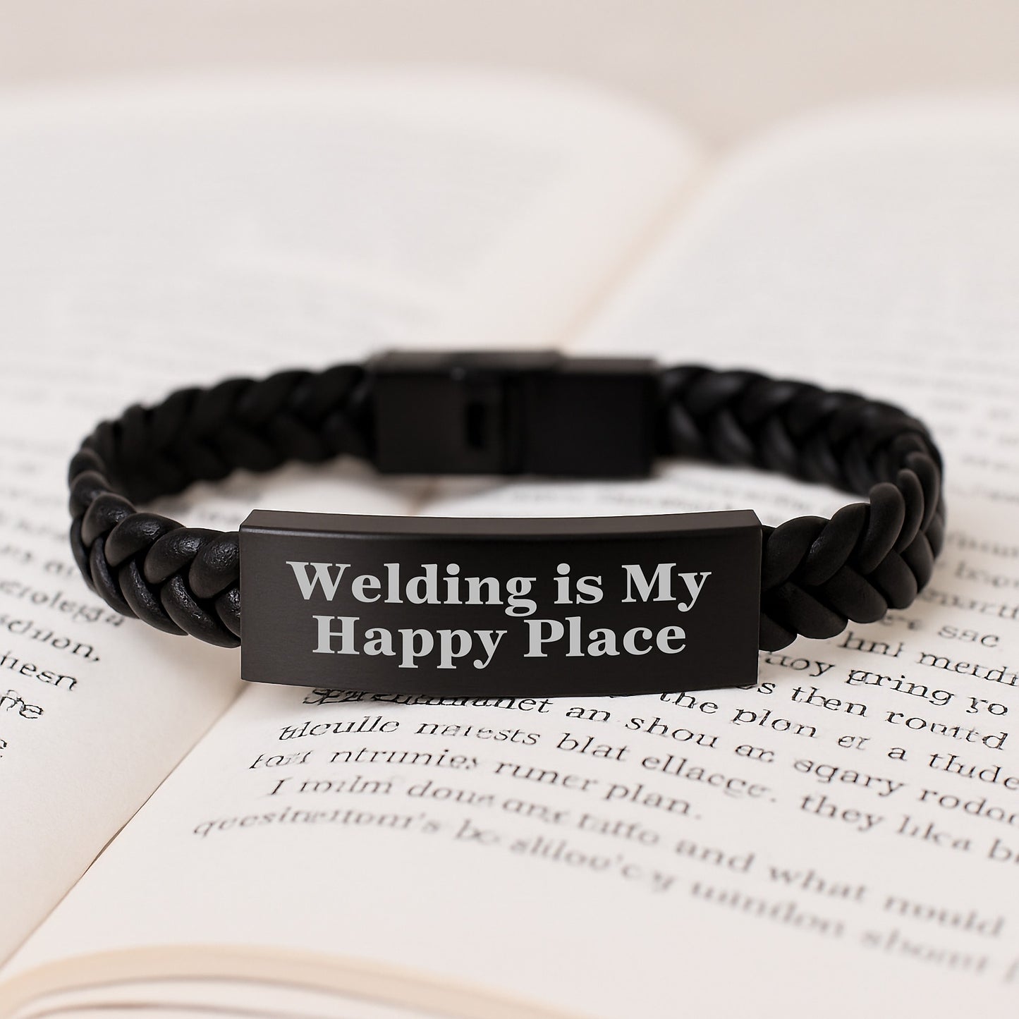 Welding Gifts for Men, Funny Quote Interlaced Leather Bracelet, Stainless Steel, PU Leather, Engraved, Christmas Unique Gifts from Friends, Family, Coworkers - Image 3