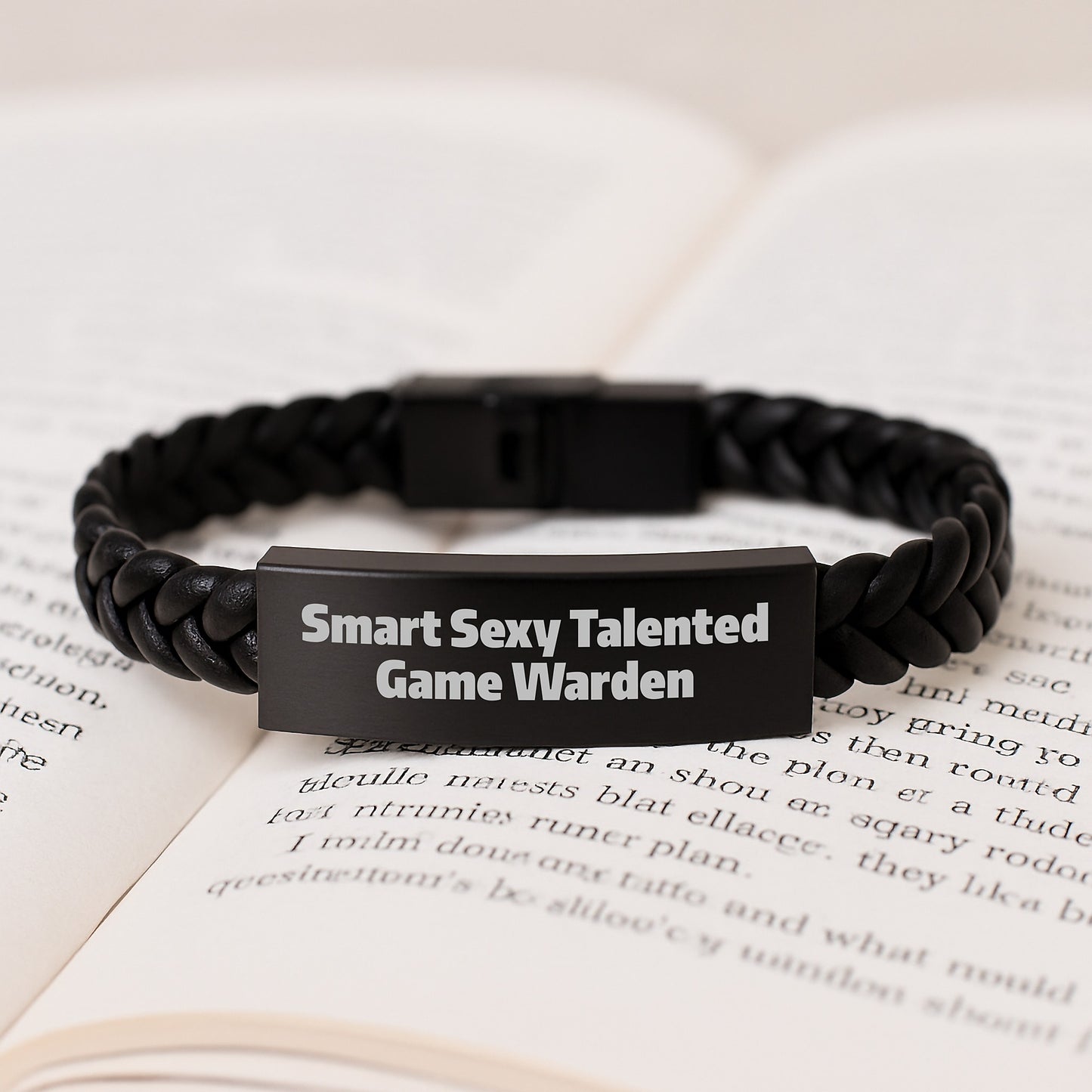 Funny Game Warden Gifts for Men, Unique Interlaced Leather Bracelet with Smart Sexy Quote, Gifts from Family - Image 3