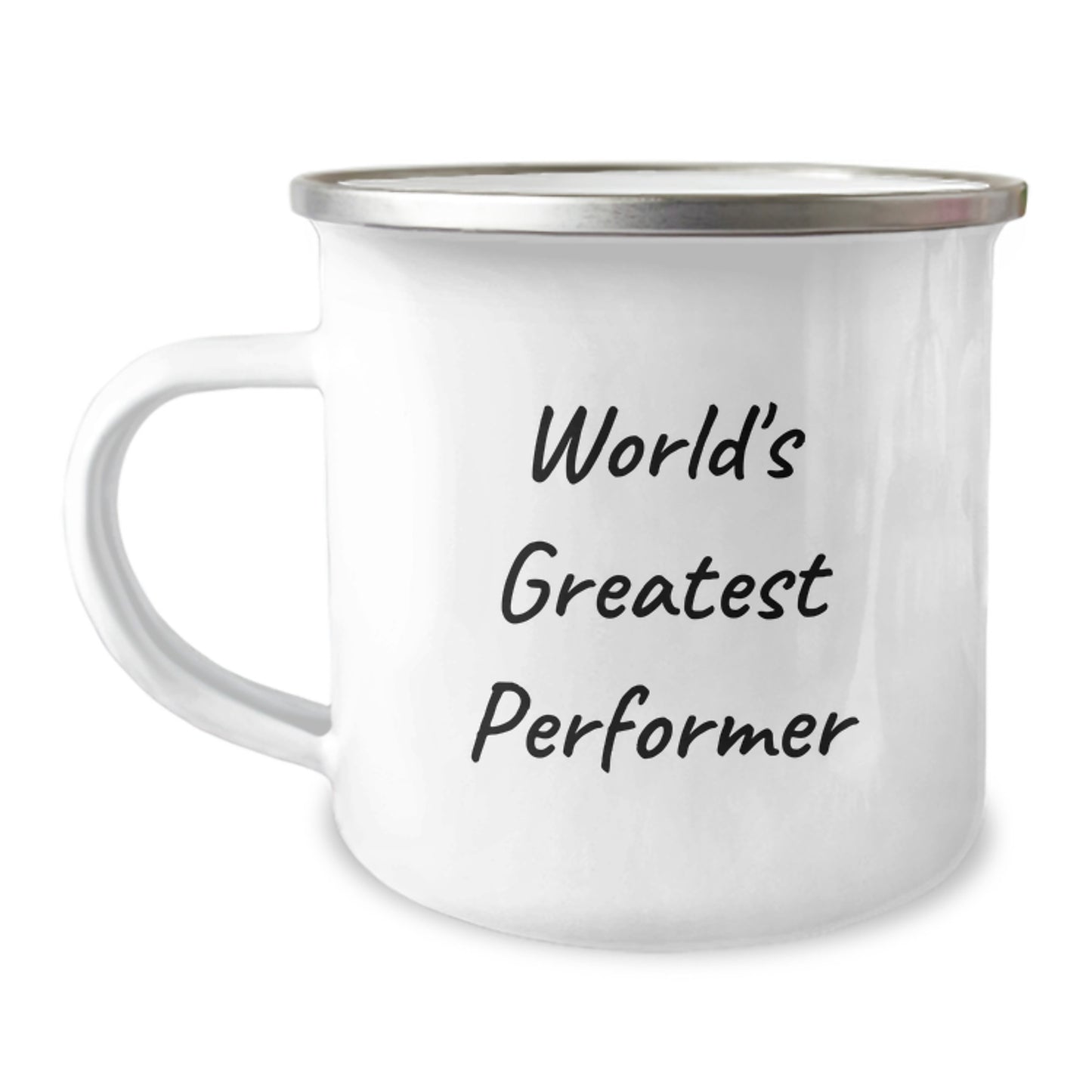 Gifts from Friends for the World's Greatest Performer Camping Mug, Birthday Unique Gifts for Men, Funny Quote - Image 1
