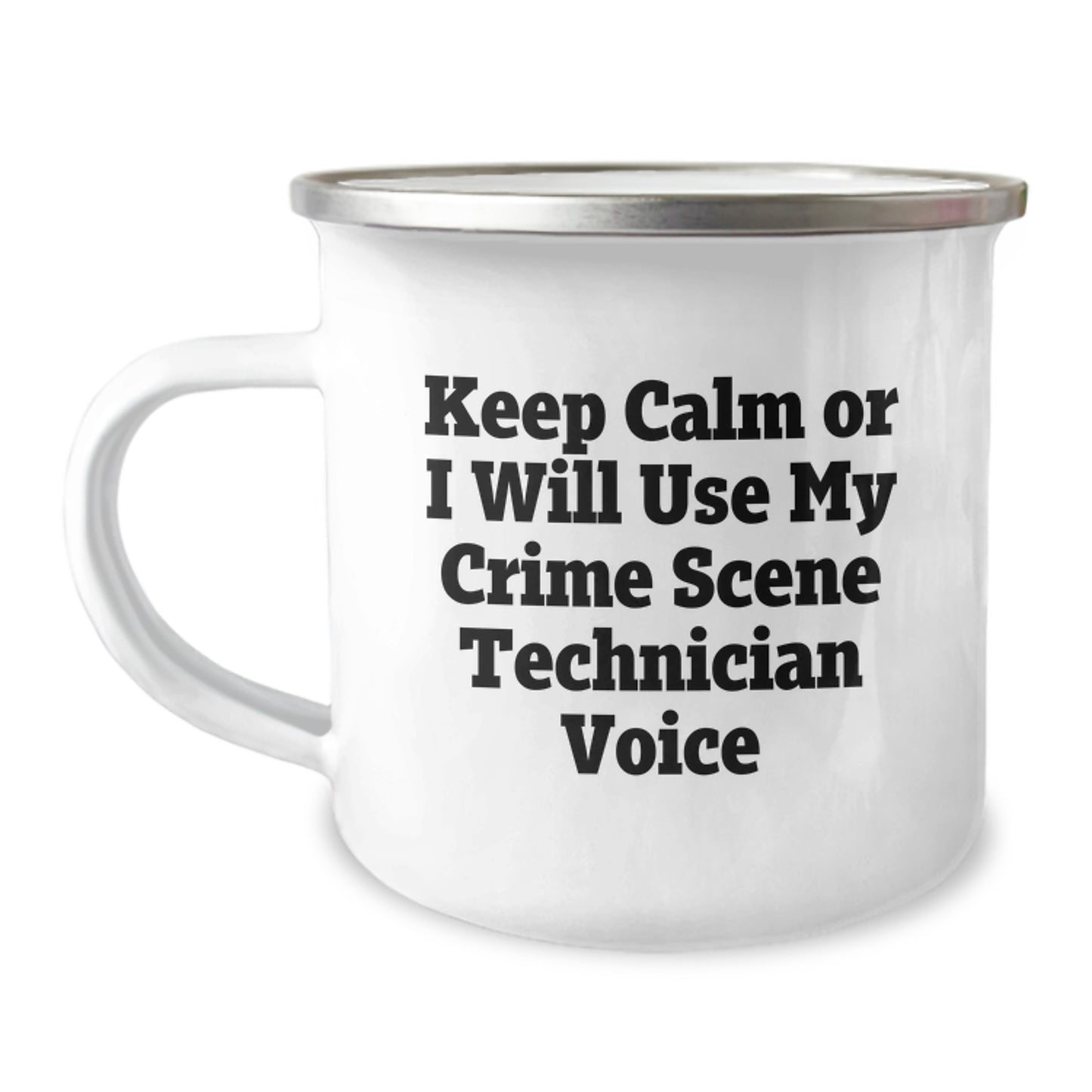 Crime Scene Technician Gifts for Graduation, Funny Camping Mug with 'Keep Calm Or I Will Use My Crime Scene Technician Voice' Quote, Gifts from Friends and Family - Image 1
