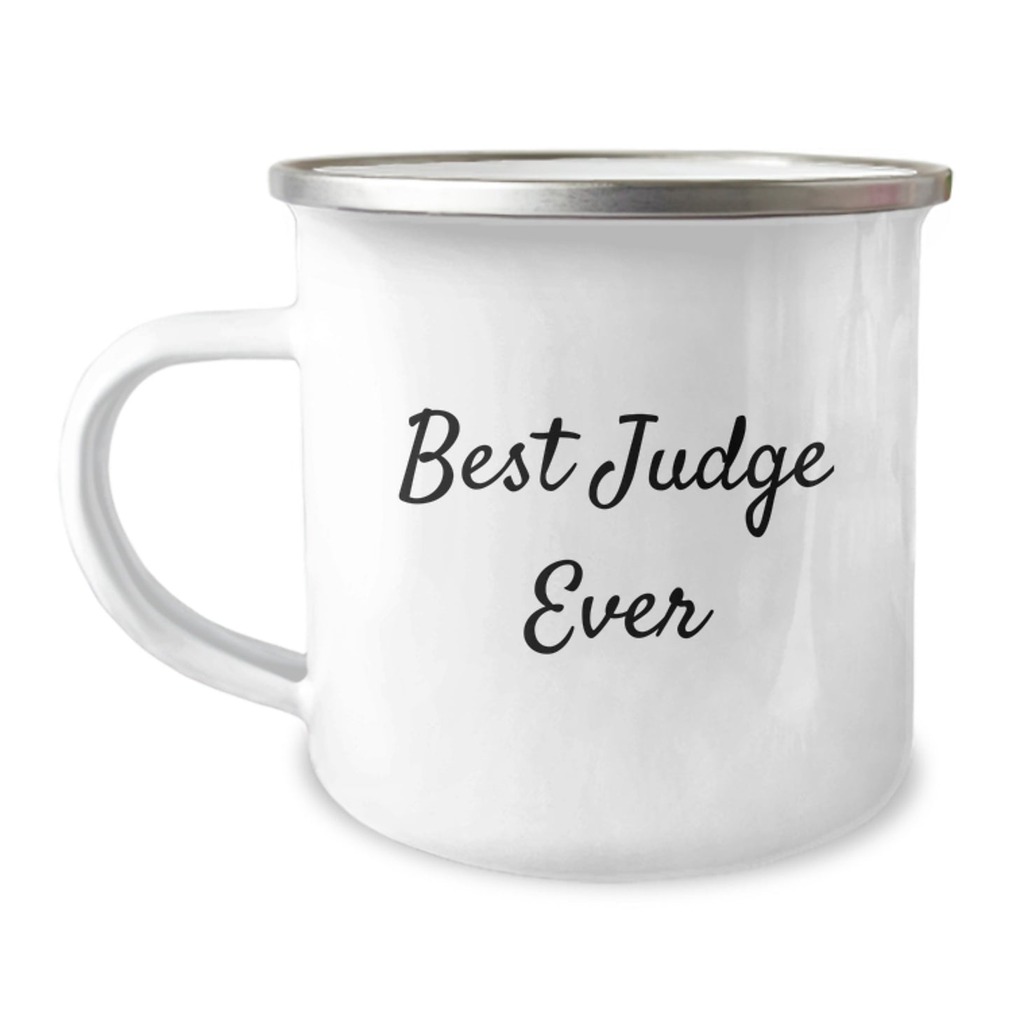 Funny Judge Gifts for Men, Best Judge Ever Camping Mug, Unique Graduation Gifts from Friends, 12 oz Stainless Steel Mug with Enamel Finish - Image 1