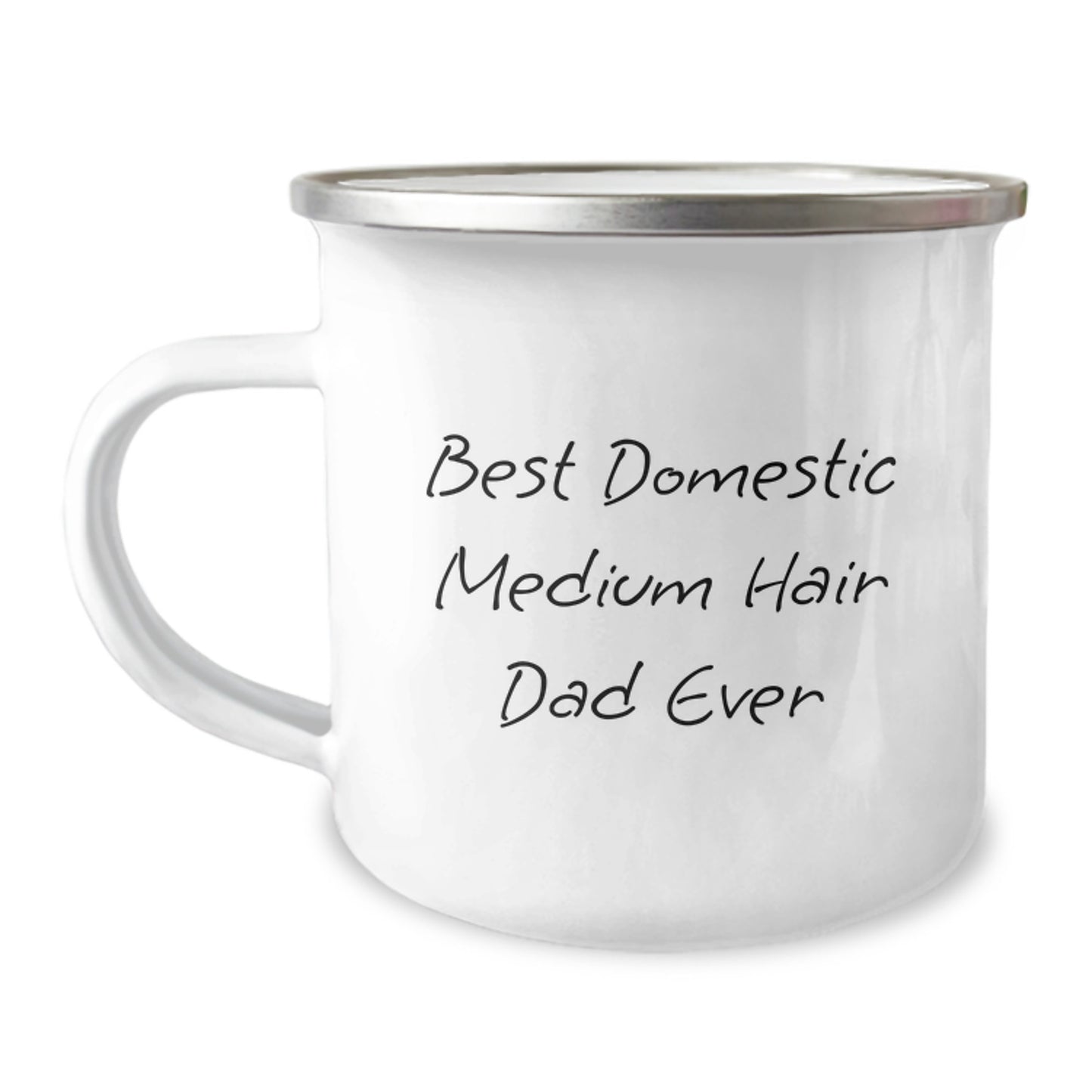Funny Domestic Medium Hair Cat Gifts - 'Best Domestic Medium Hair Dad Ever' Quote, Camping Mug for Birthday - Image 1