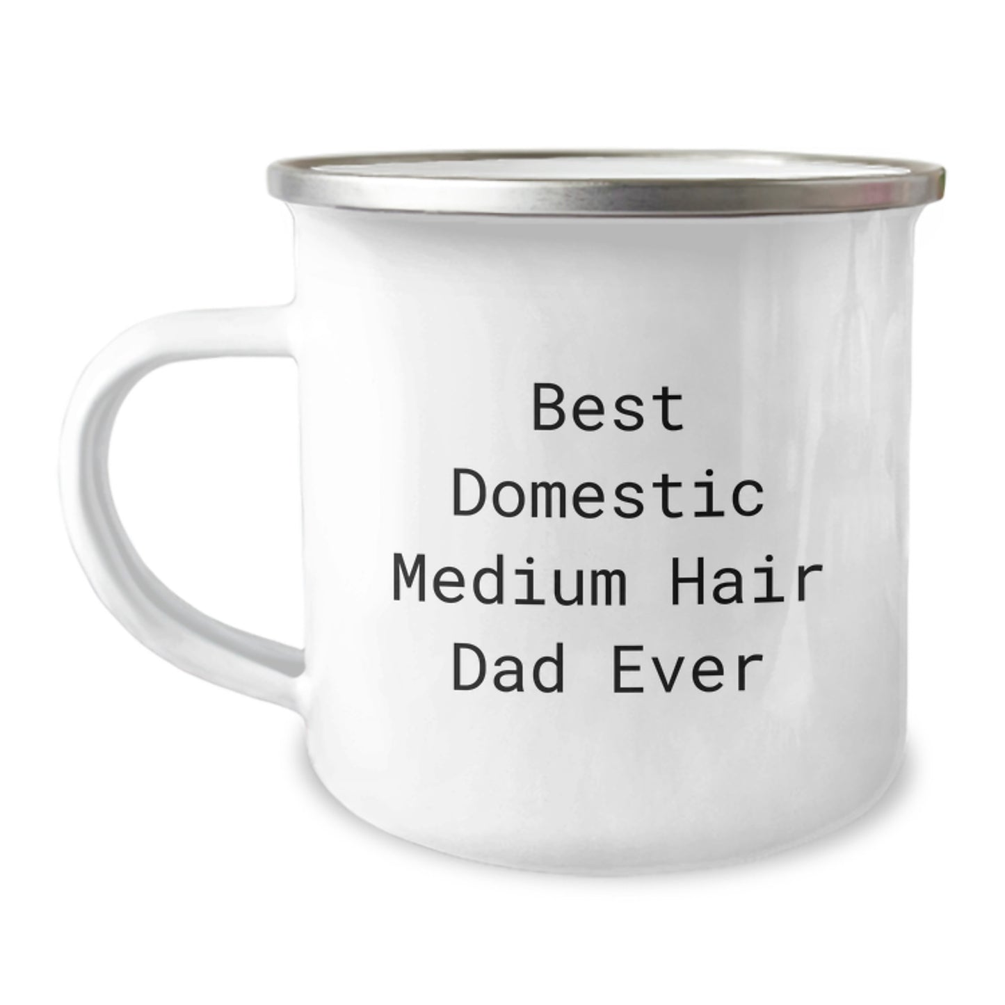 Funny Domestic Medium Hair Cat Dad Gifts from Men for Birthday Unique Camping Mugs - Best Dad Ever - Image 1