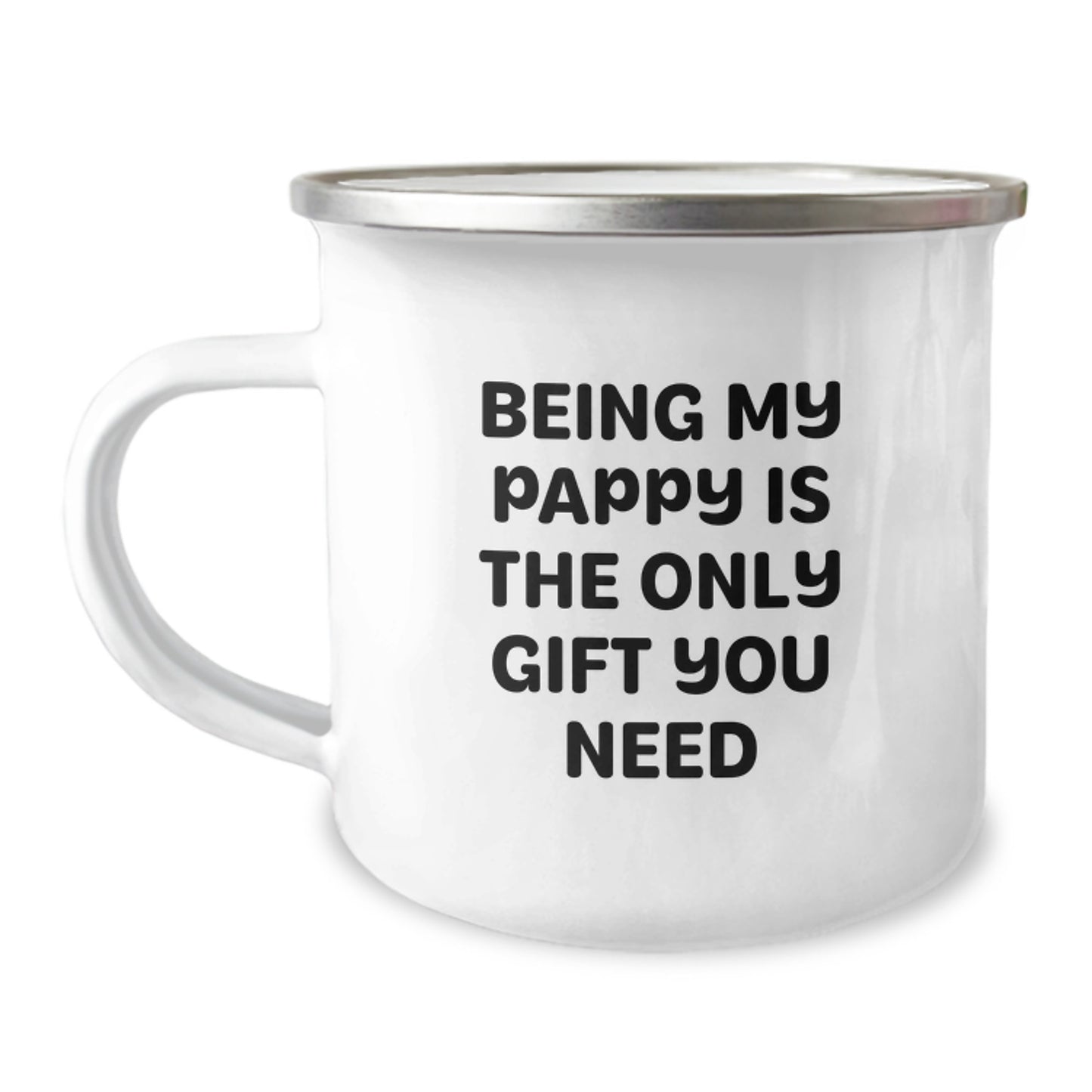 Funny Pappy Gifts for Men, 12 oz Camping Mug with Inspirational Quote 'Being My Pappy Is The Only Gift You Need' from Family, Unique Graduation Gift for Him - Image 1