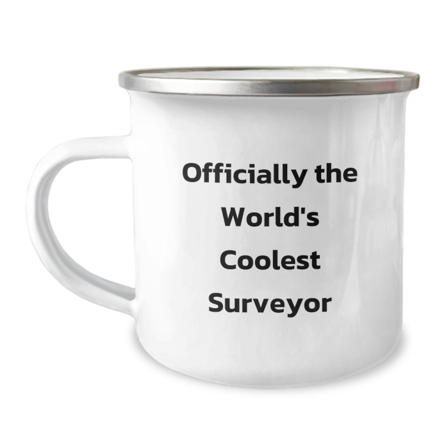 Funny Surveyor Birthday Unique Gifts from Friends - 'Officially The World's Coolest Surveyor' Camping Mug for Surveyor Enthusiasts - Image 1